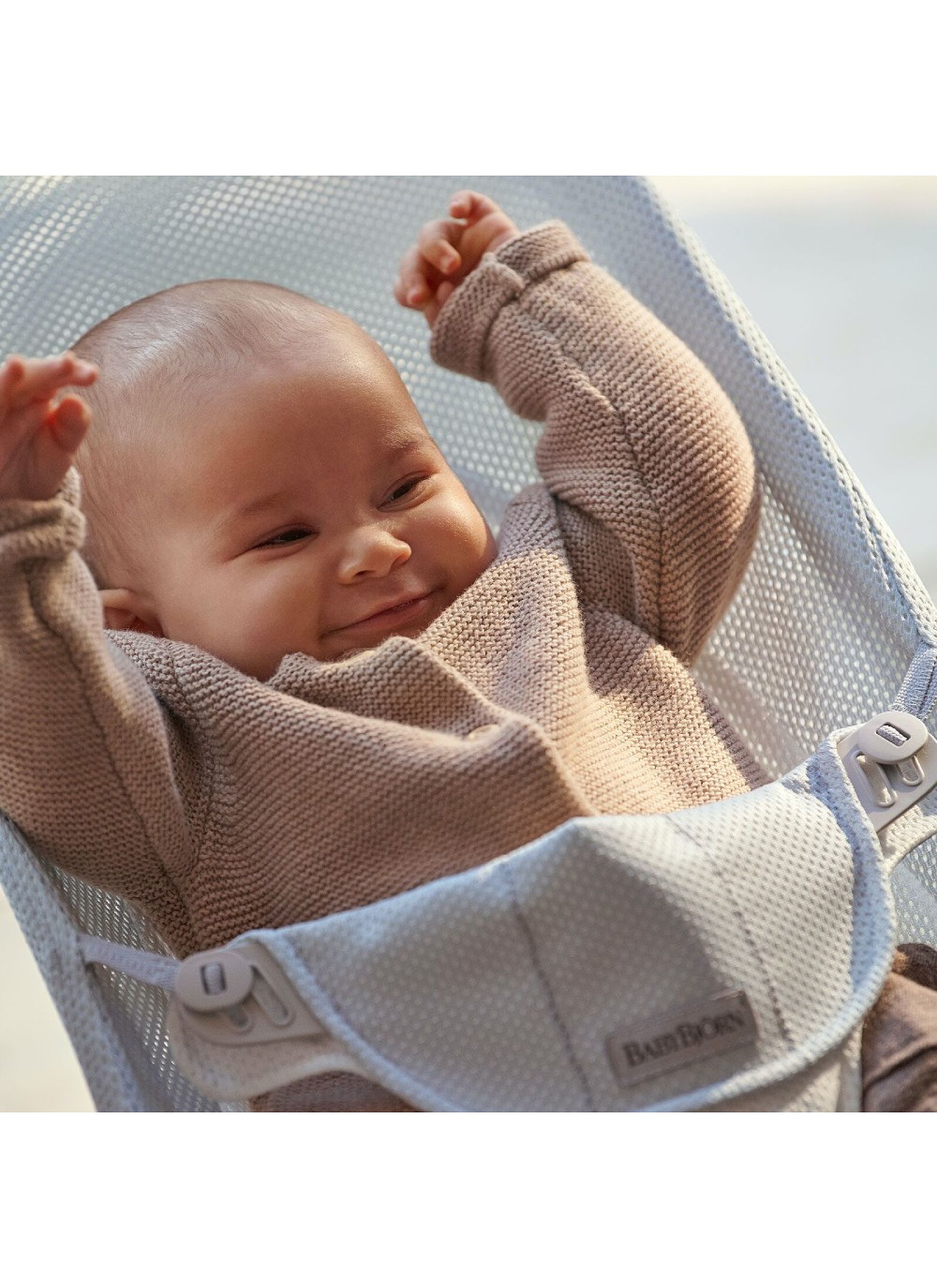 BABY BOUNCER BALANCE SOFT MESH SILVER/WHITE