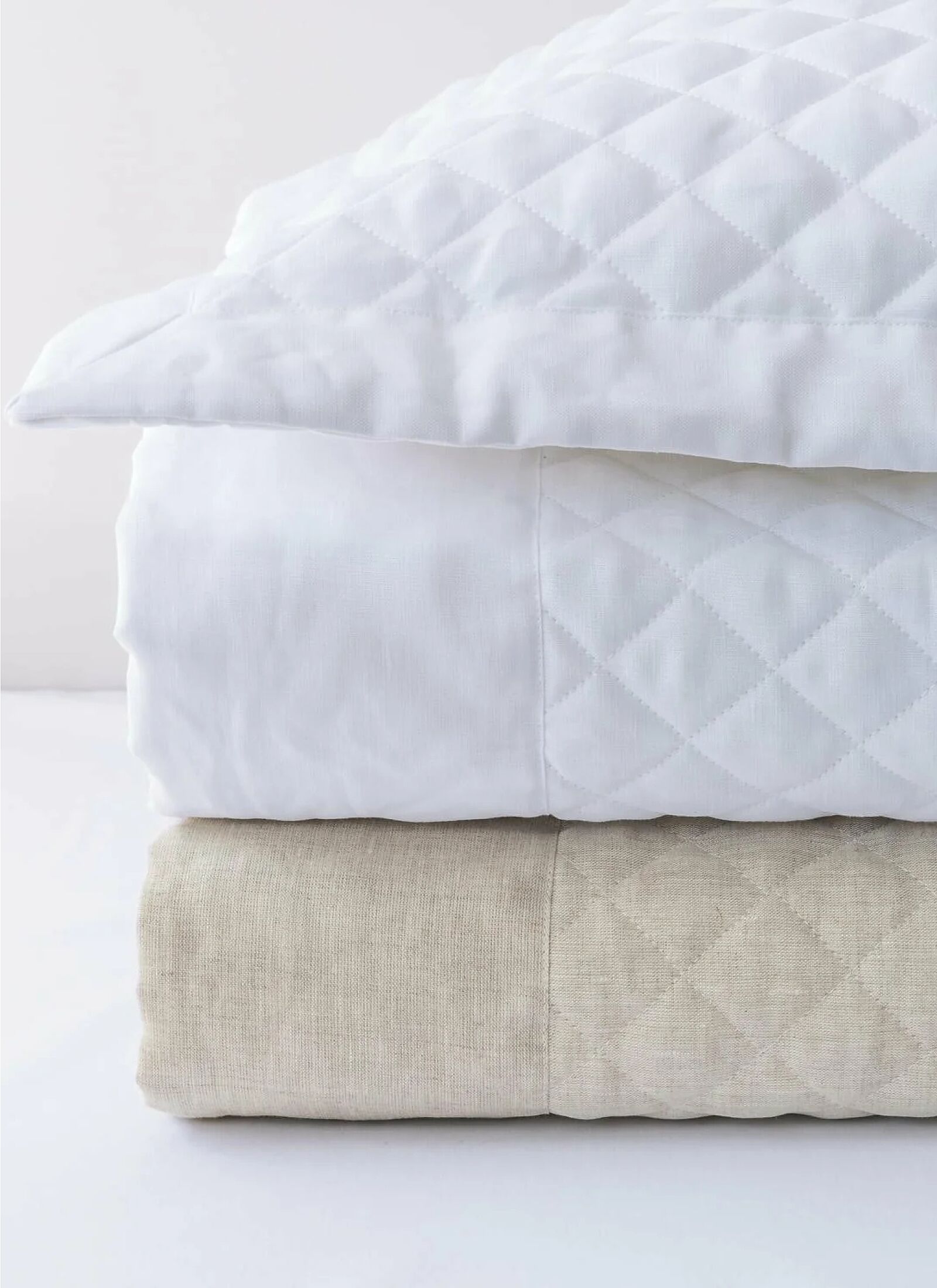 DOUBLE QUILT HUDSON LINEN WHITE