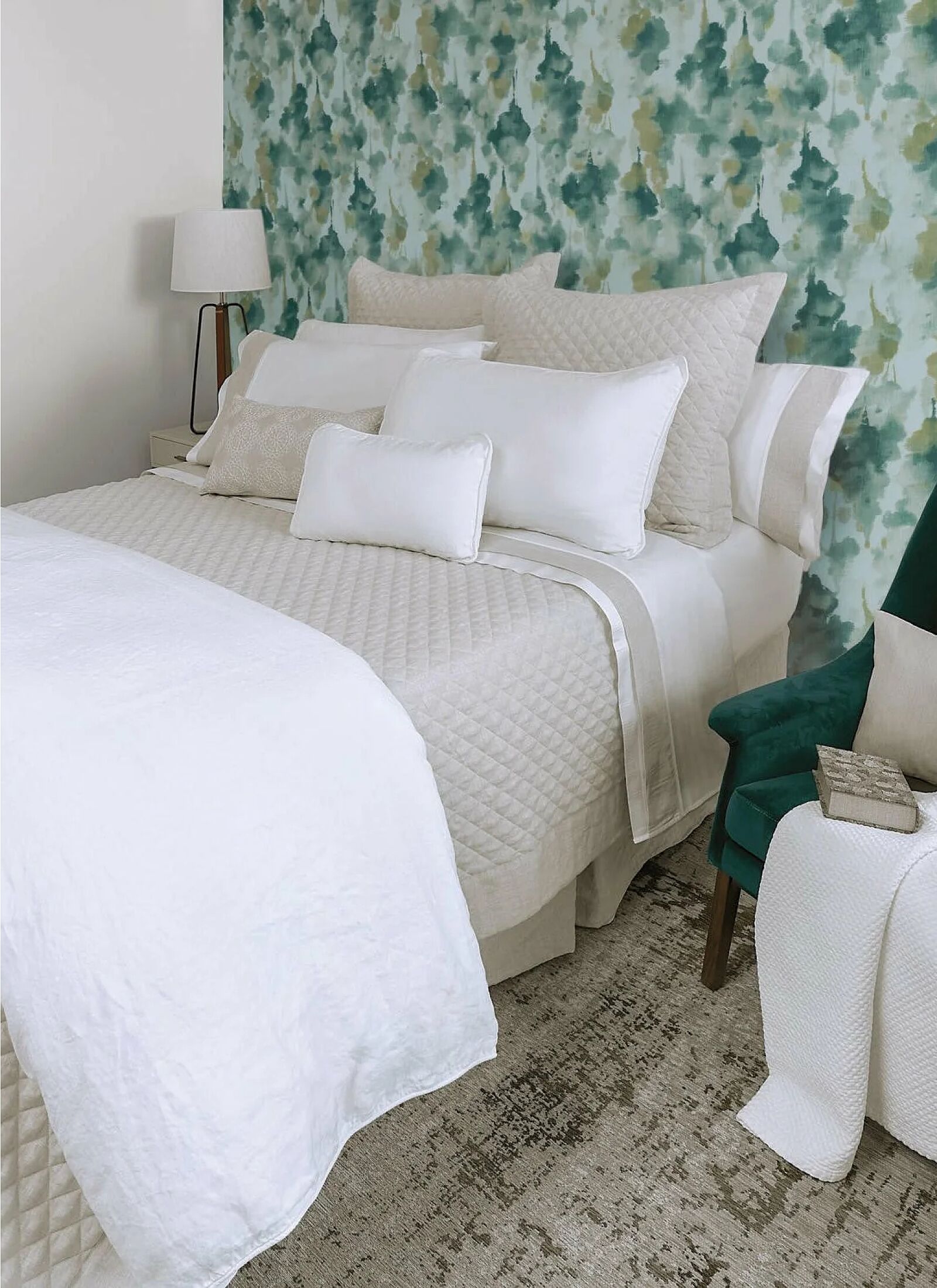DOUBLE QUILT HUDSON LINEN WHITE