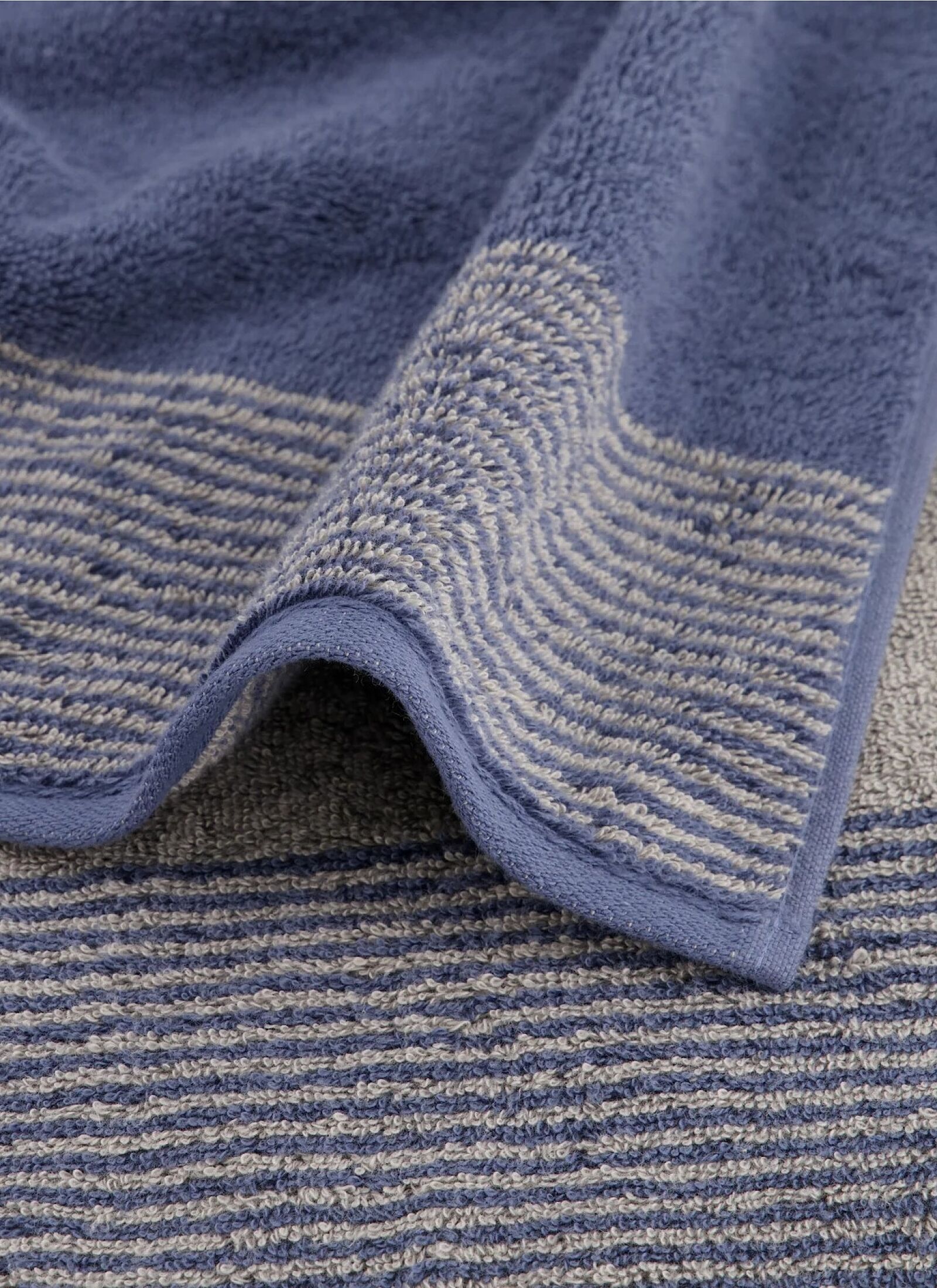 TOWEL SET TWO-TONE NAVY