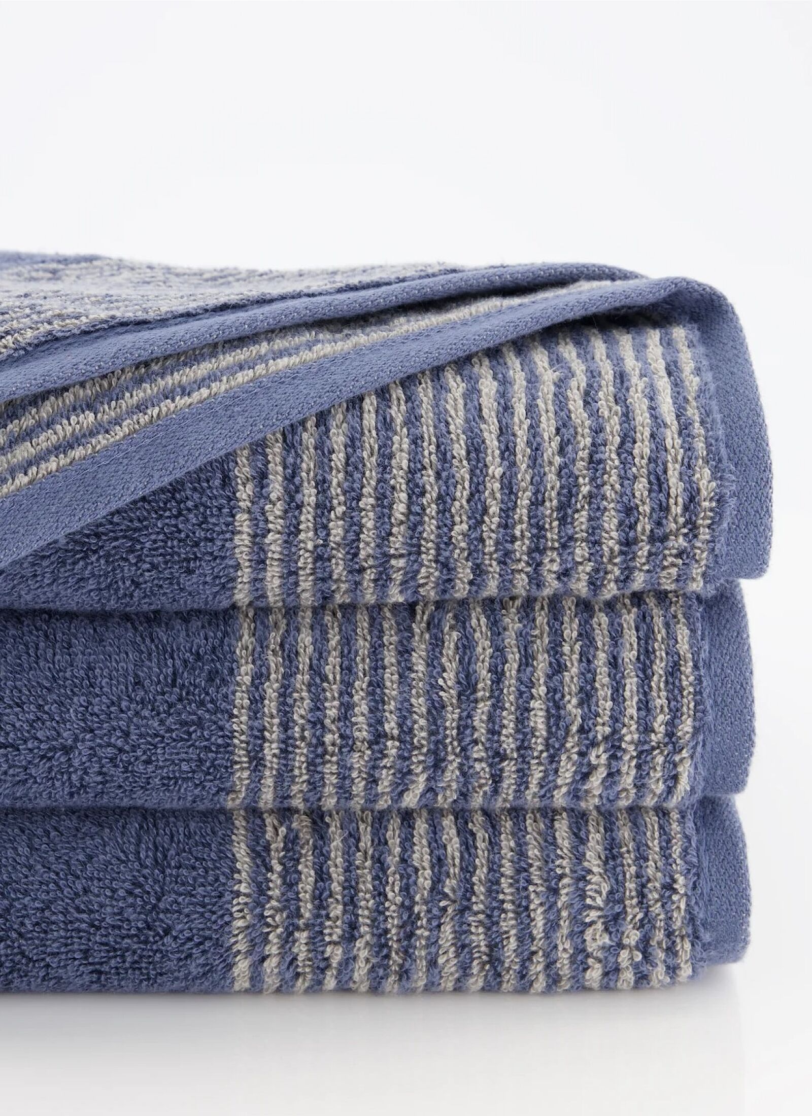 TOWEL SET TWO-TONE NAVY