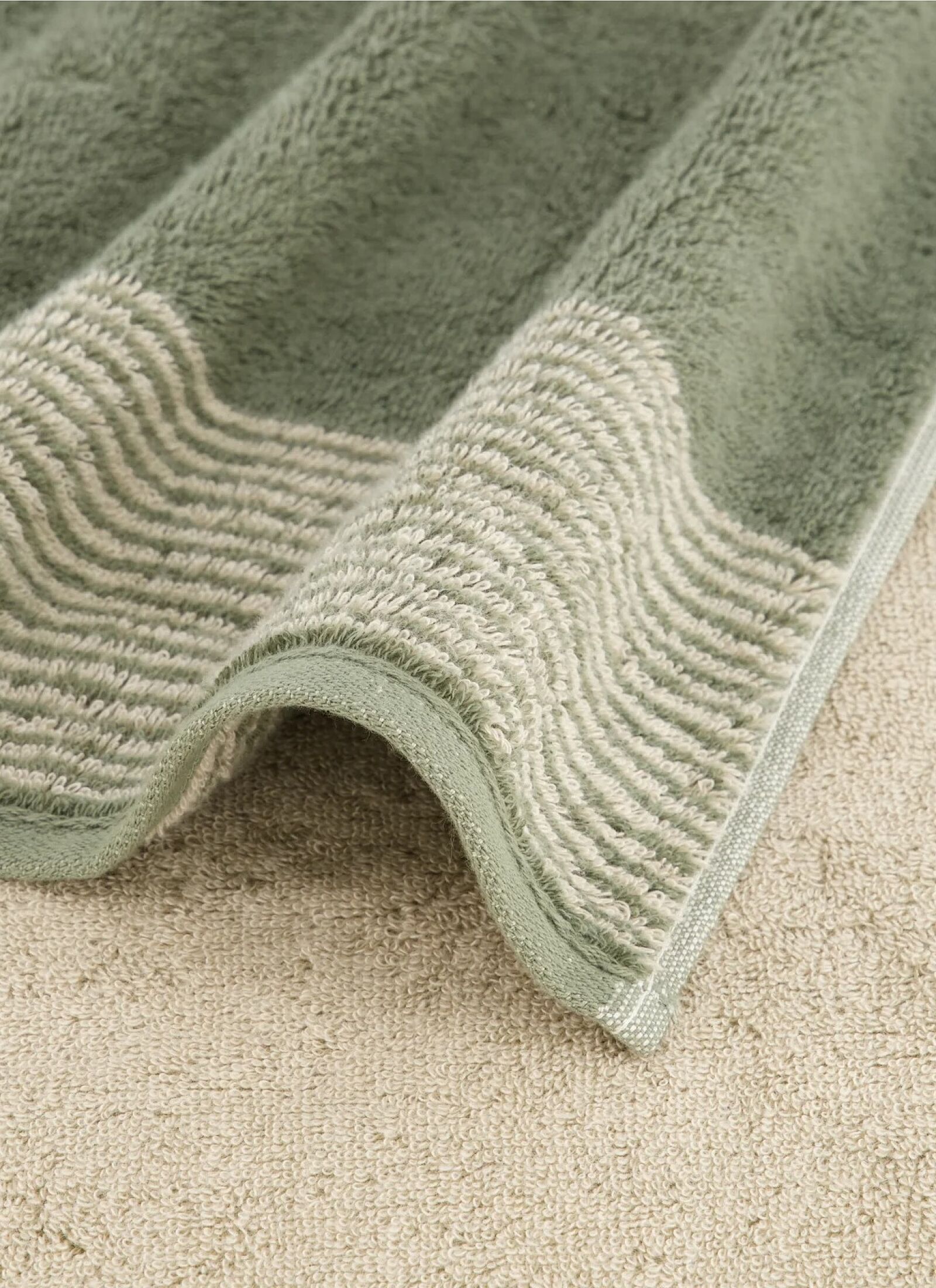 TOWEL SET TWO-TONE KHAKI
