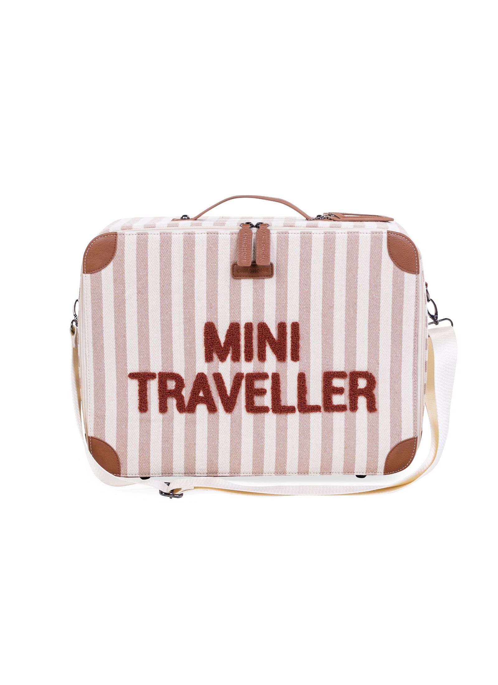 KIDS SUITCASE MINI TRAVELLER STRIPES NUDE-TERRACOTTA