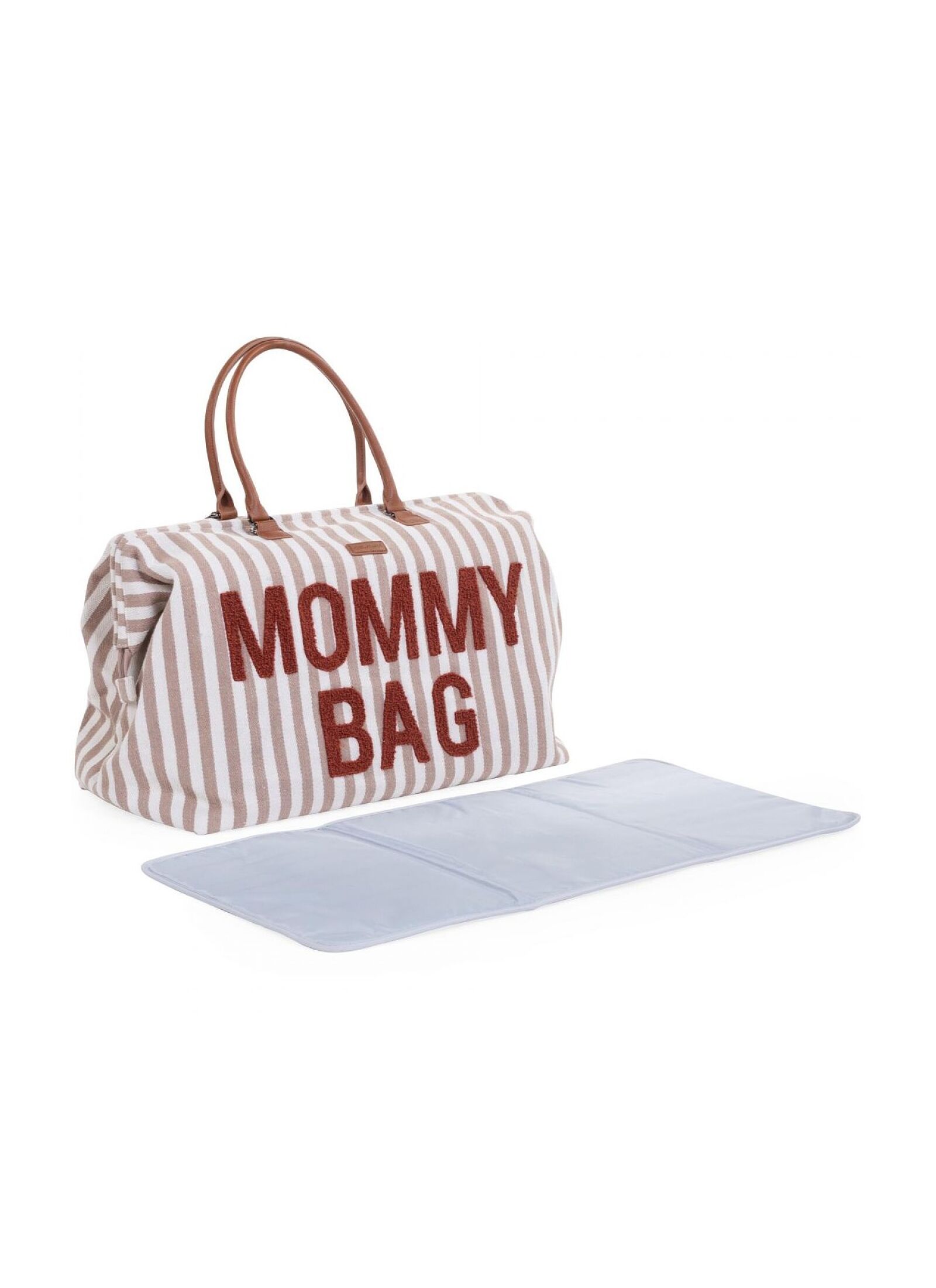 MOMMY BAG STRIPES NUDE-TERRACOTTA