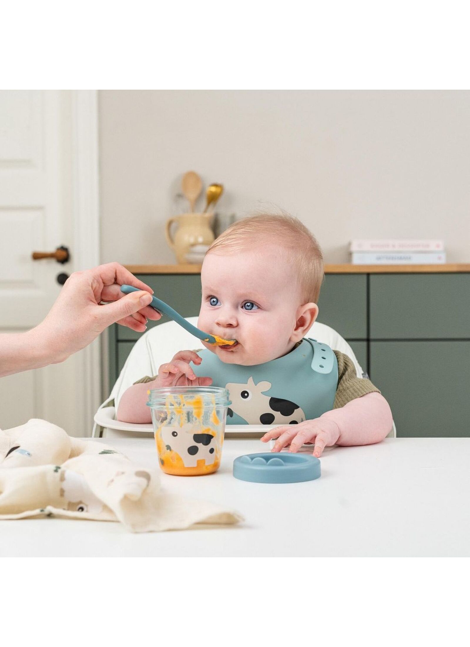SILICONE BIB DOTTI BLUE