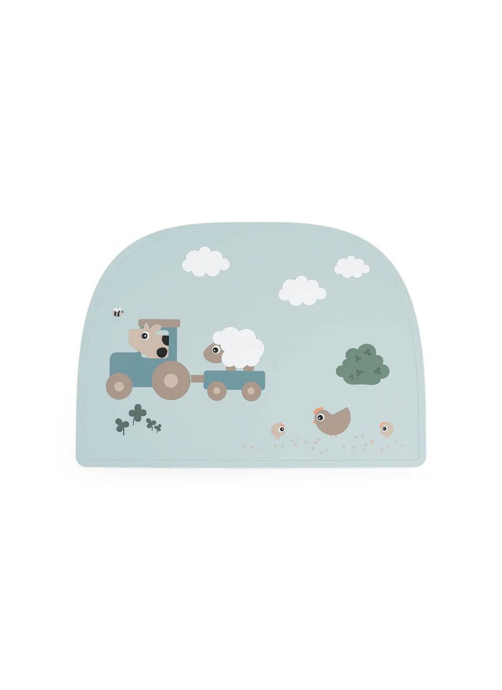 SILICONE PLACE MAT TINY FARM BLUE