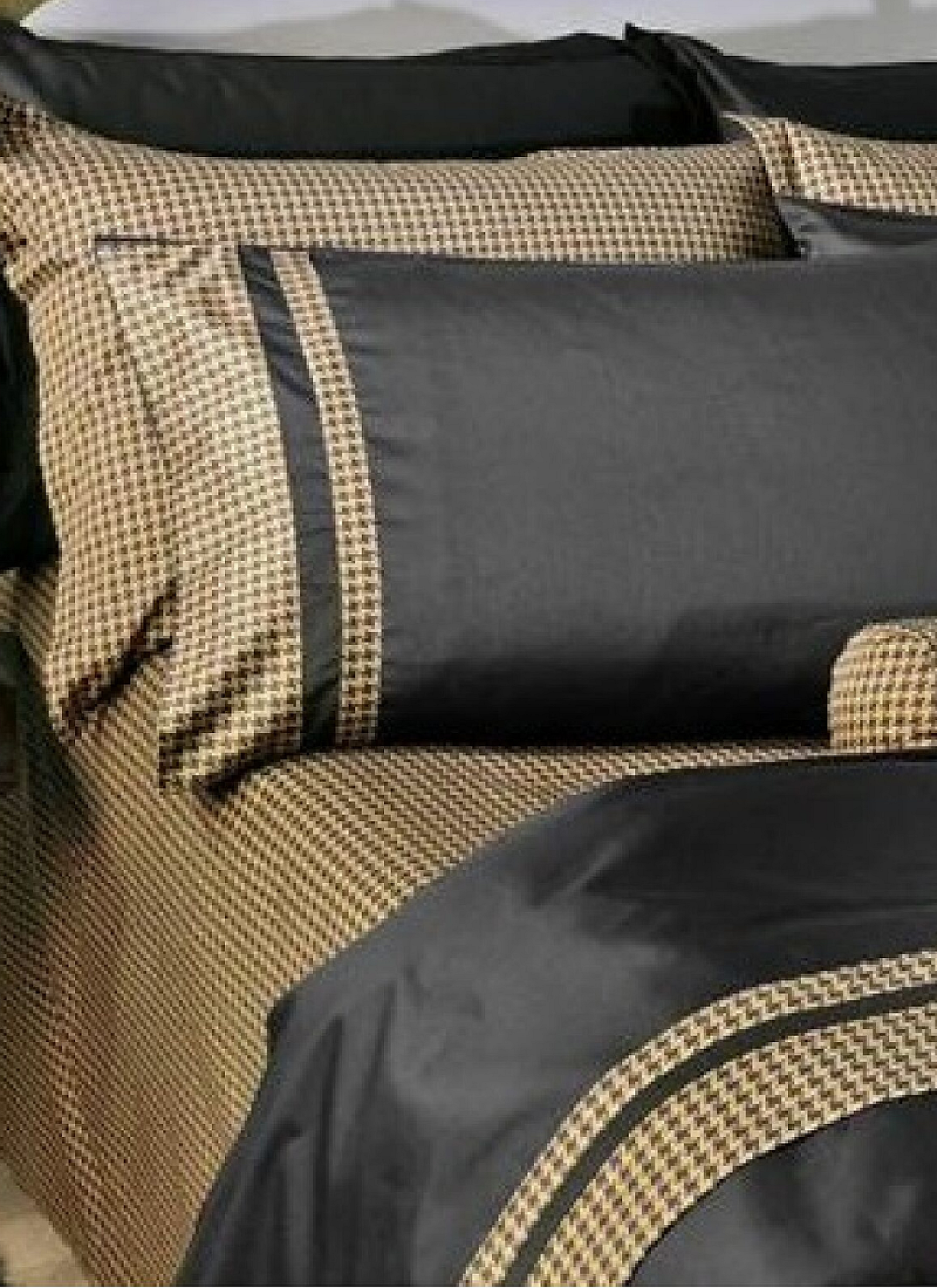 QUEEN SHEET SET PIED DE POULE BLACK (S827)