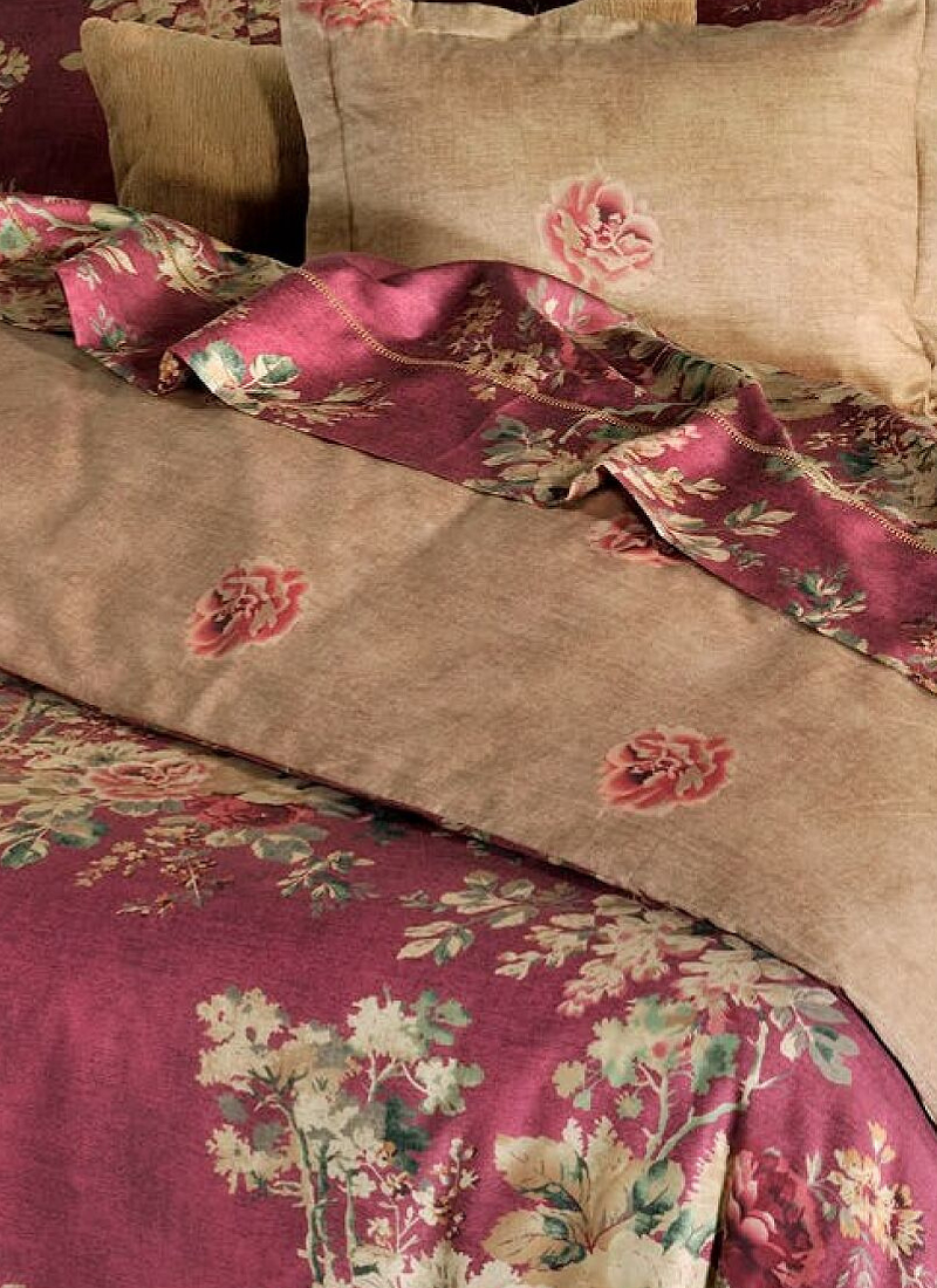 QUEEN DUVET COVER SET ENGLISH FLOWER RED (S886)