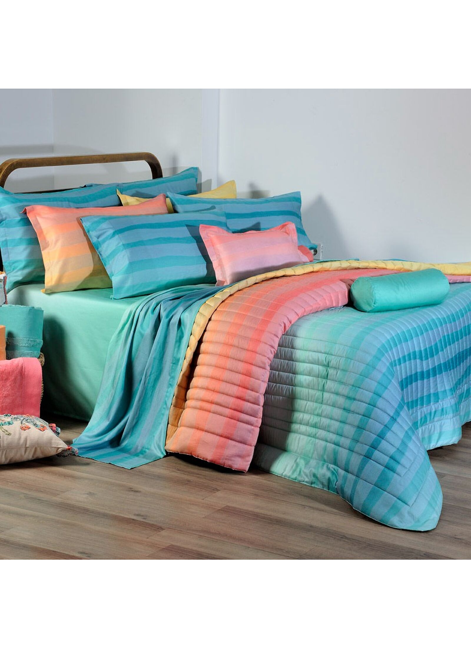 QUEEN SHEET SET BURANO AQUA (S862)