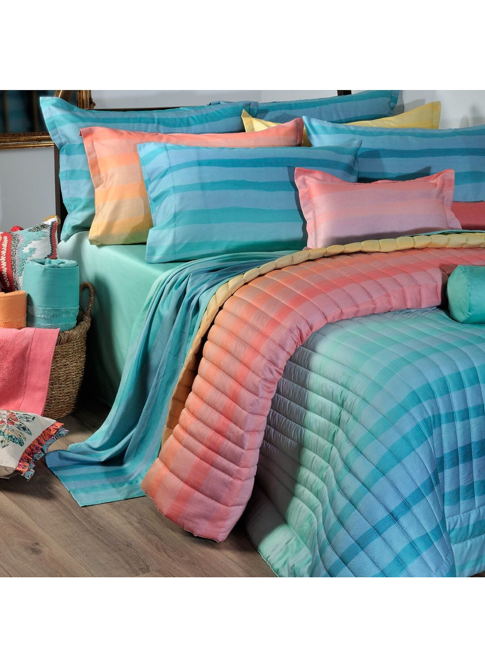 QUEEN SHEET SET BURANO AQUA (S862)