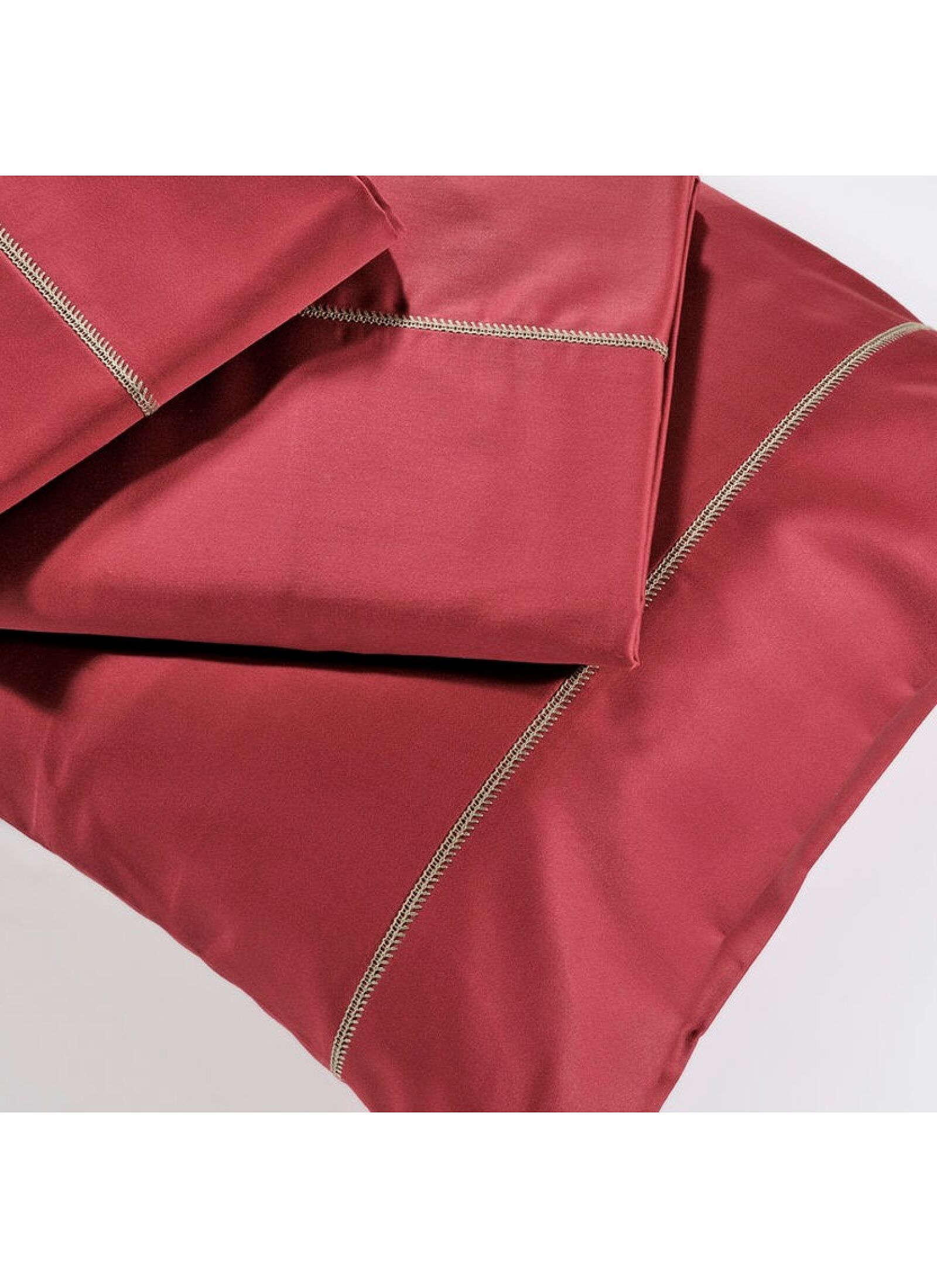 OXFORD PILLOWCASE SET COTTON SATEEN BORDO S250/9
