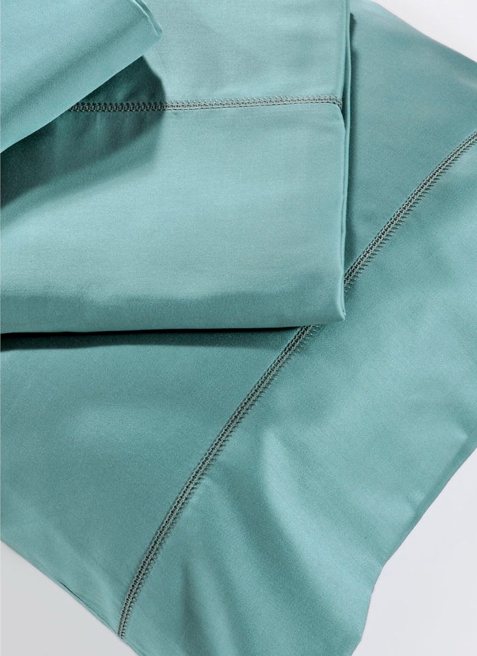 OXFORD PILLOWCASE SET COTTON SATEEN PETROL (S250/14)