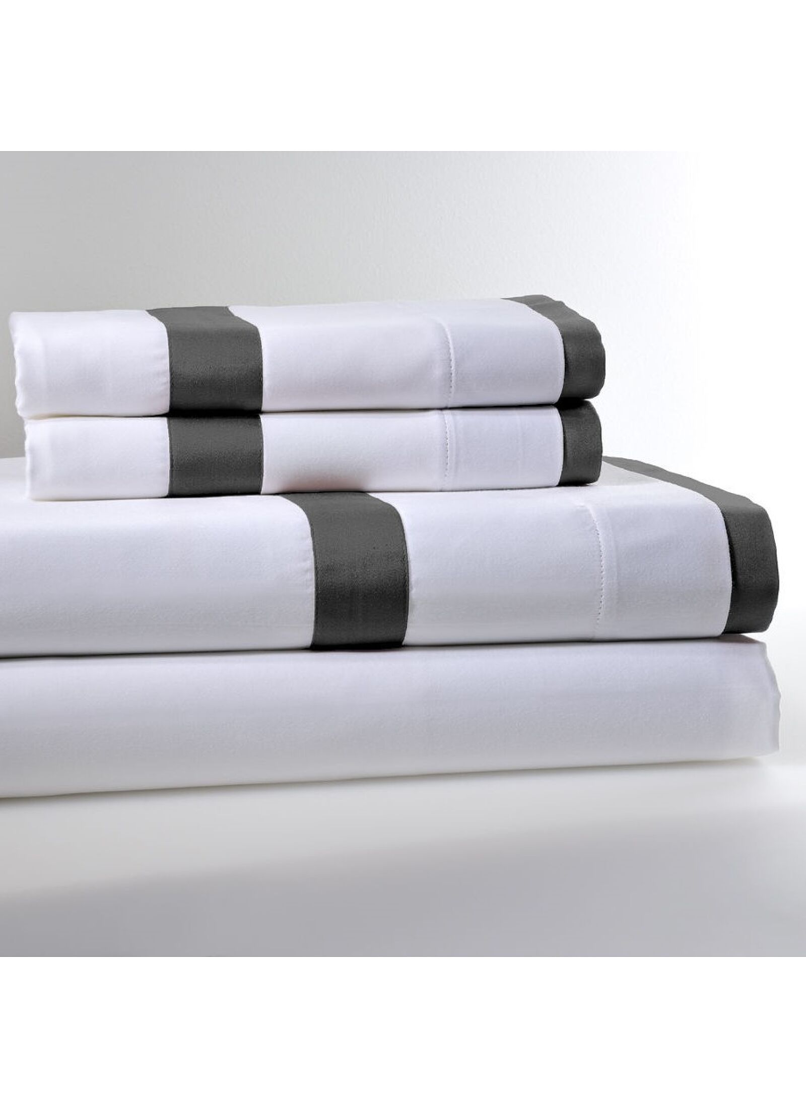 KING SIZE DUVET COVER SET SATEEN REVER DARK GREY