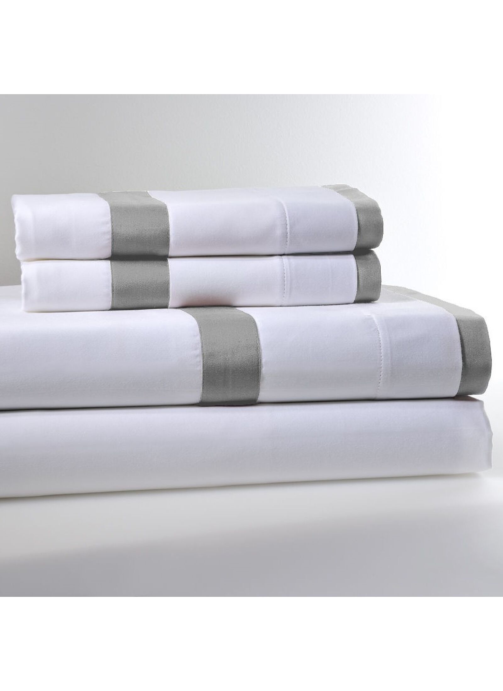 KING SIZE DUVET COVER SET SATEEN REVER LIGHT GREY