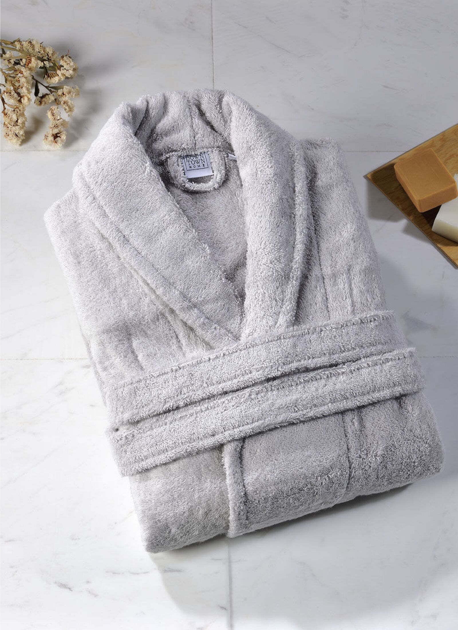 BATHROBE ROSA LIGHT GREY