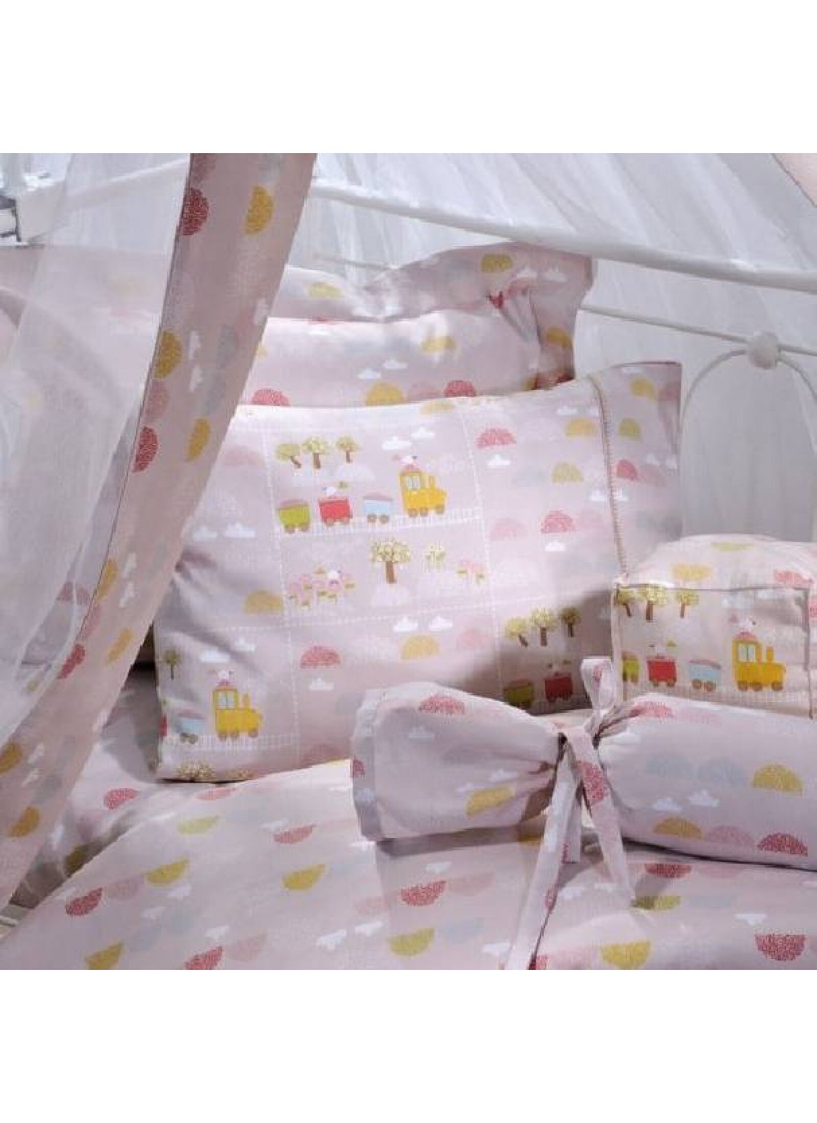 CRIB SHEETS SET COUNTRYSIDE PINK (BS123)