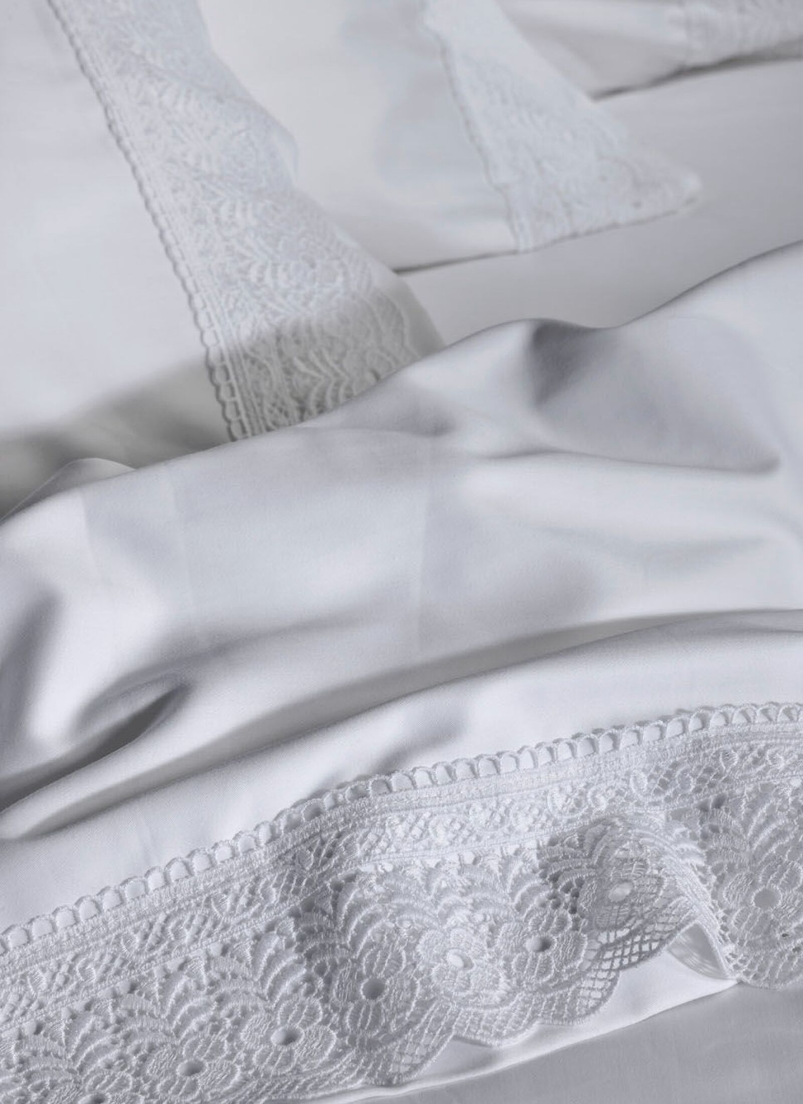 QUEEN SHEET SET LACE WHITE (S250/1)