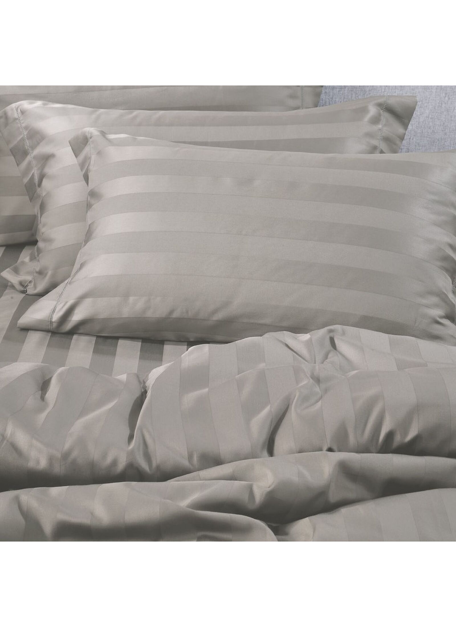SINGLE SHEET SET SATEEN ZAQUARD GREY WITH AJOUR