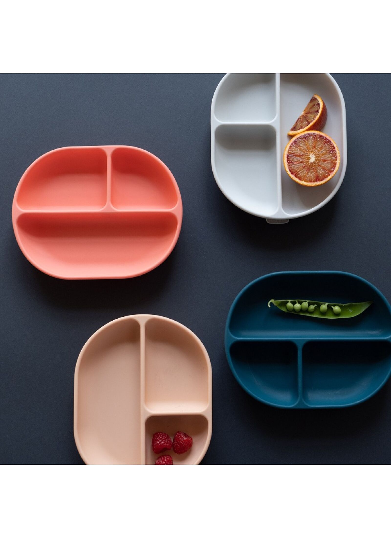 SILICONE DIVIDED PLATE BLUE ABYSS