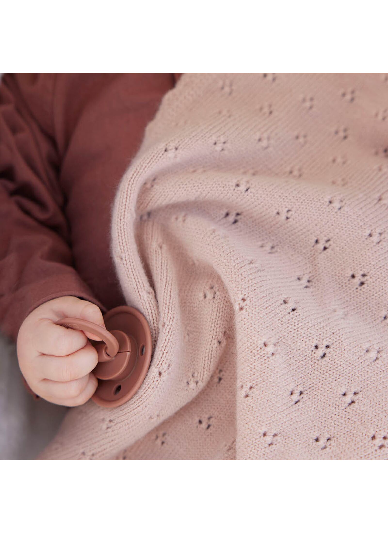 CRADLE BLANKET (75X100) POINTELLE BLUSHING PINK