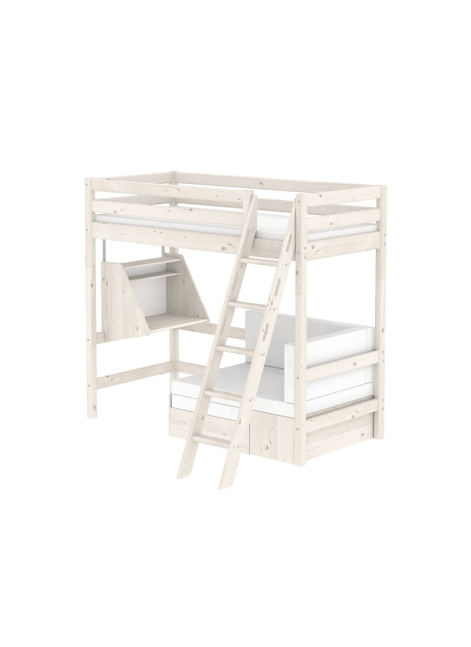 HIGH SINGLE BED CLASSIC WHITE WASHED (90X200)