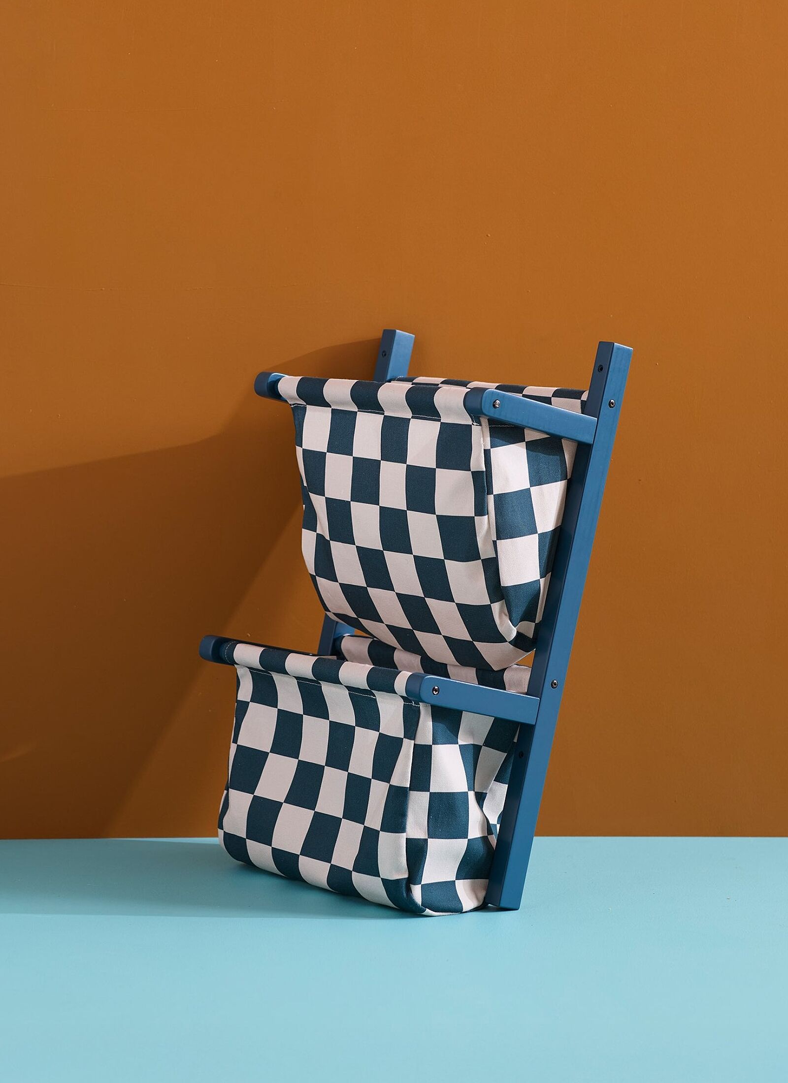 WALL MOUNTED FABRIC STORAGE SHELF PETROL