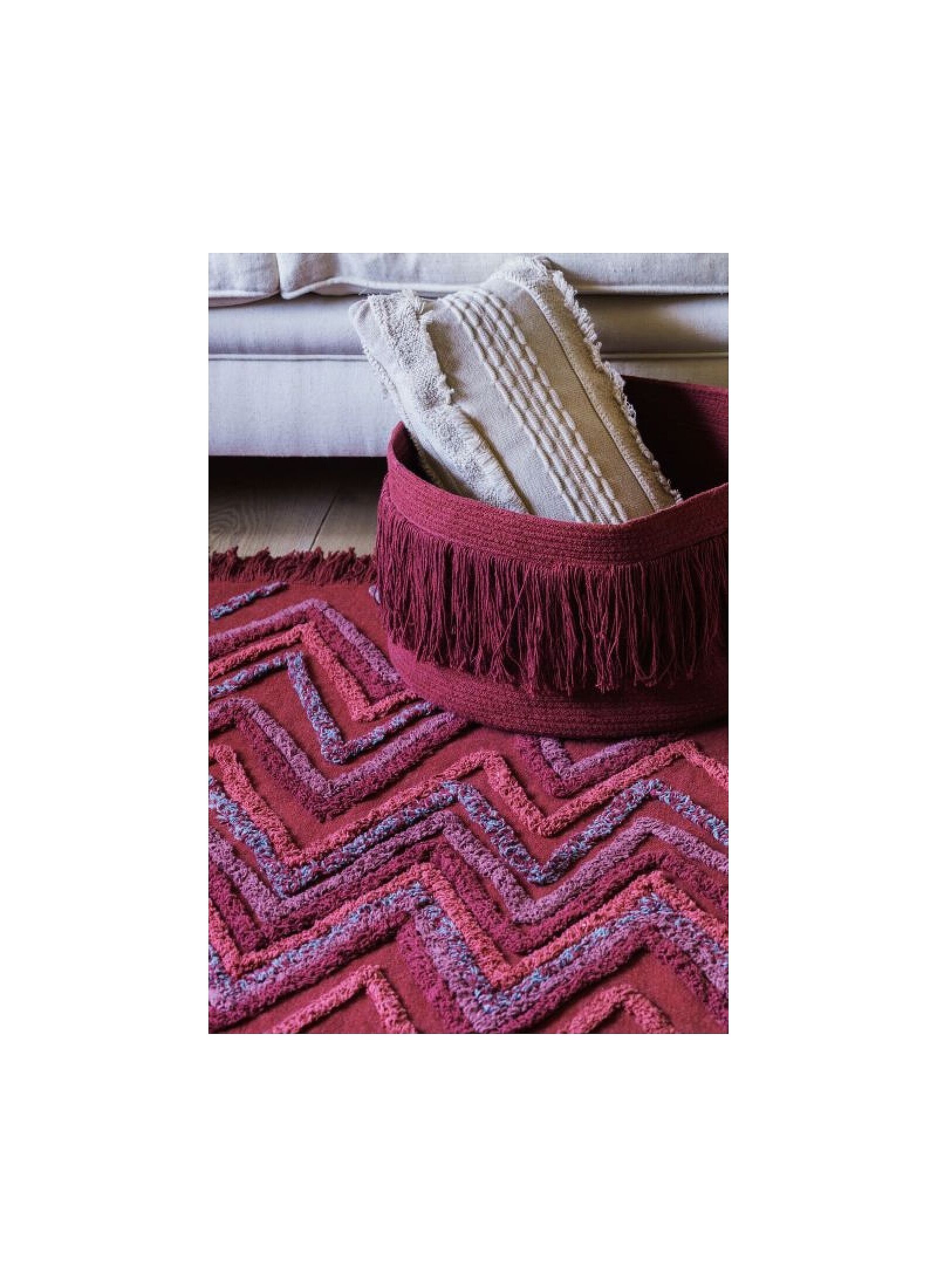 BASKET FRINGES SAVANNAH RED (30X45)