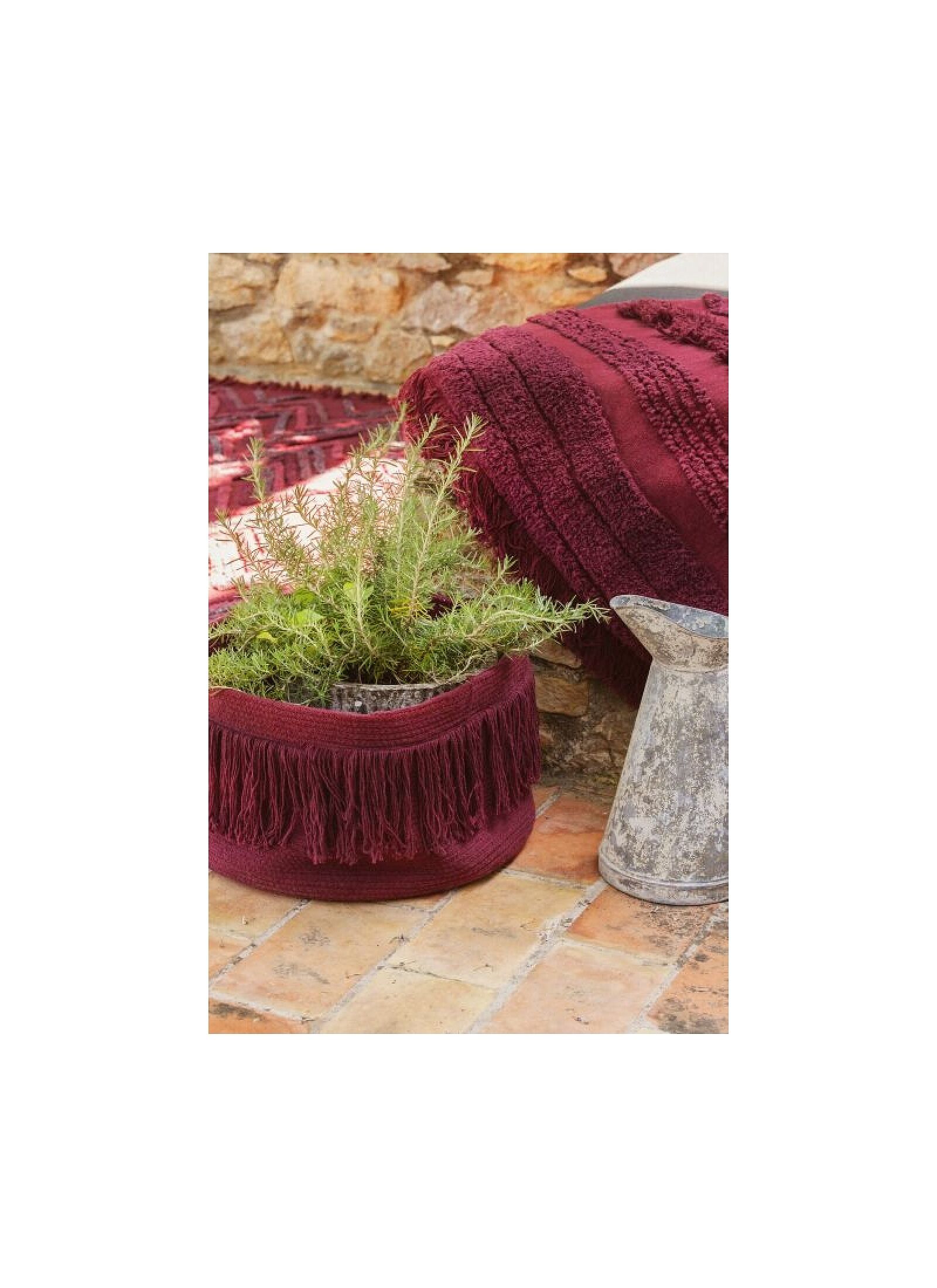BASKET FRINGES SAVANNAH RED (30X45)