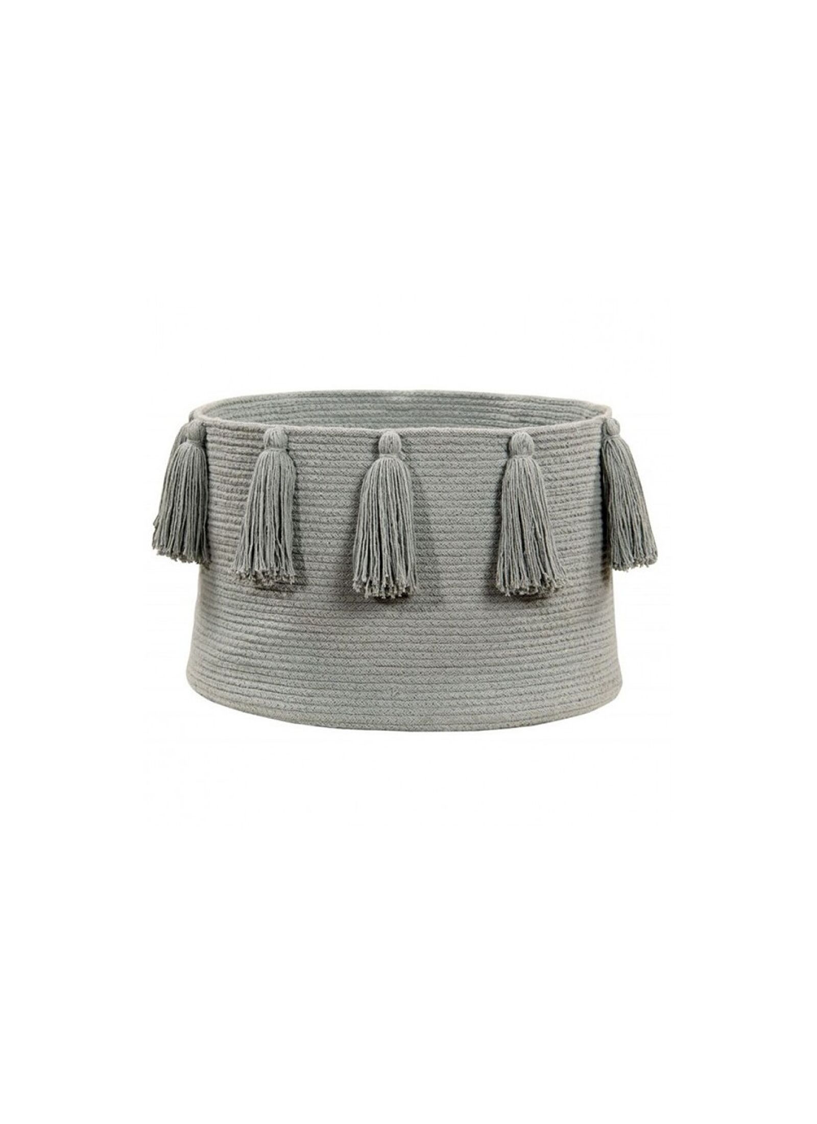 BASKET TASSELS LIGHT GREY (30X45)