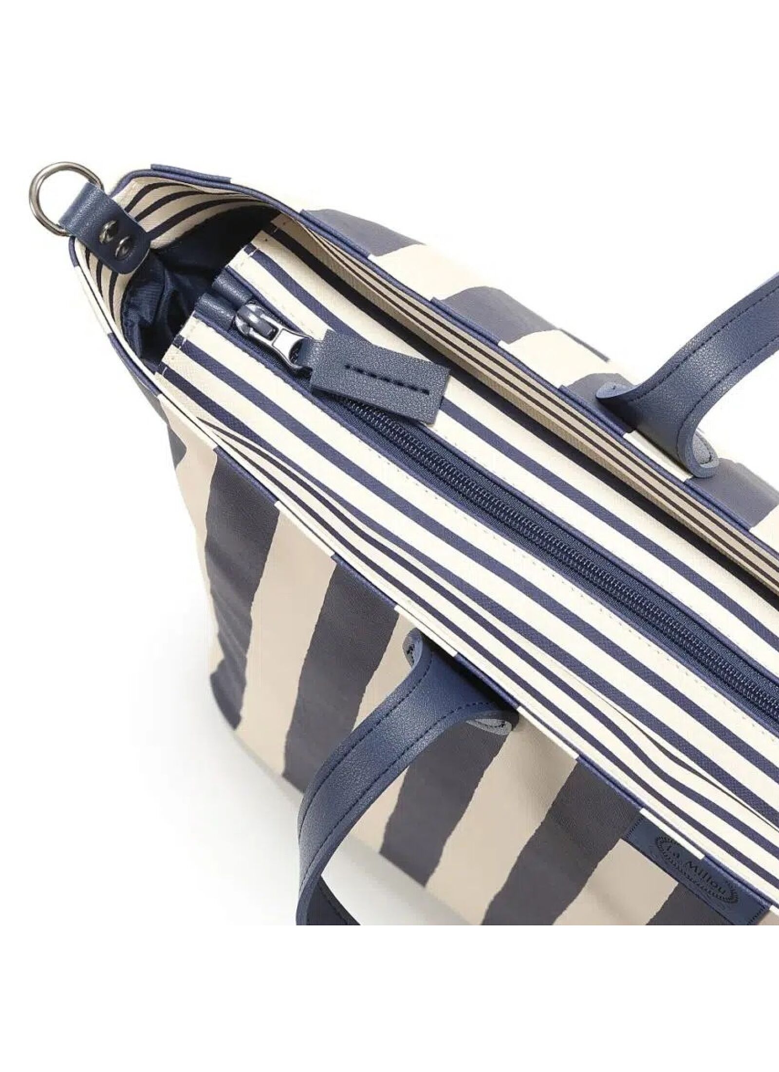MOMMY'S LARGE BAG STRIPES NAVY