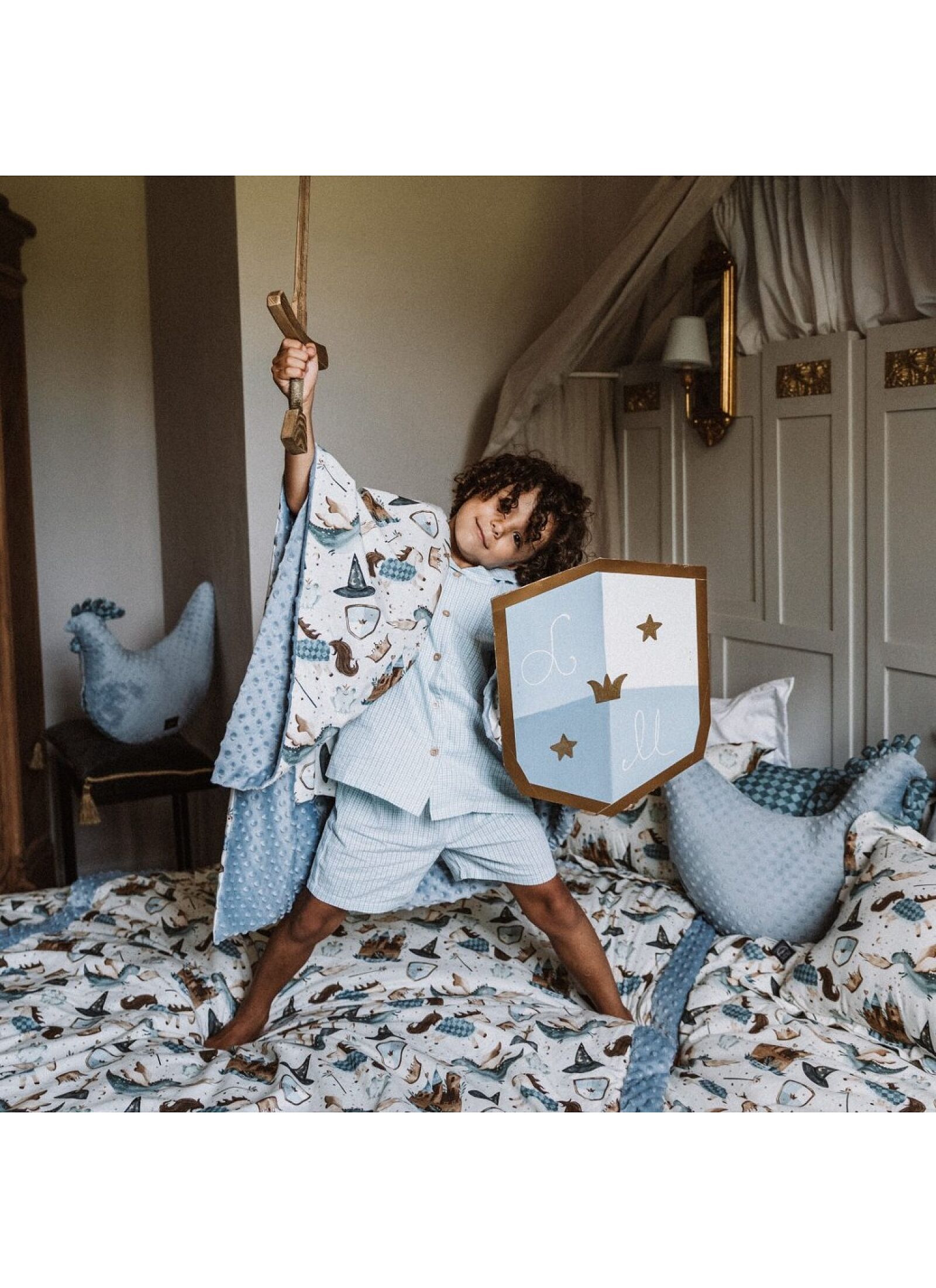 CRIB BLANKET (110X140) PRINCE WIND BLUE