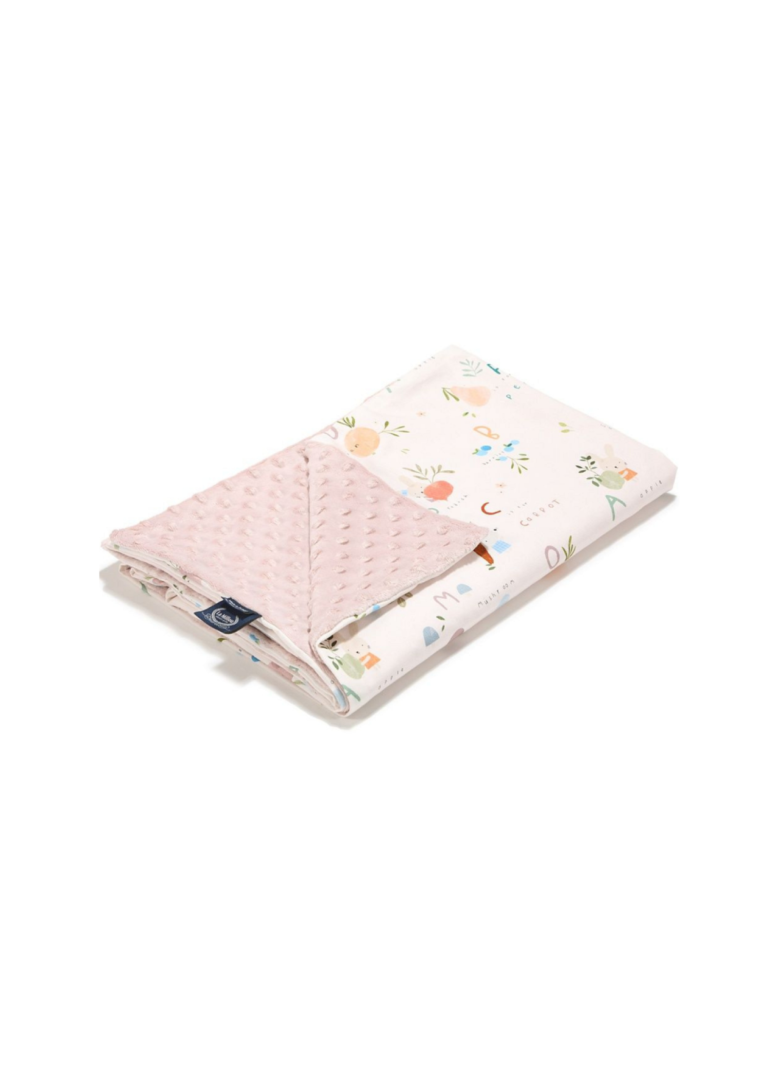 CRIB BLANKET ABC FRUITS SMOKE ROSE