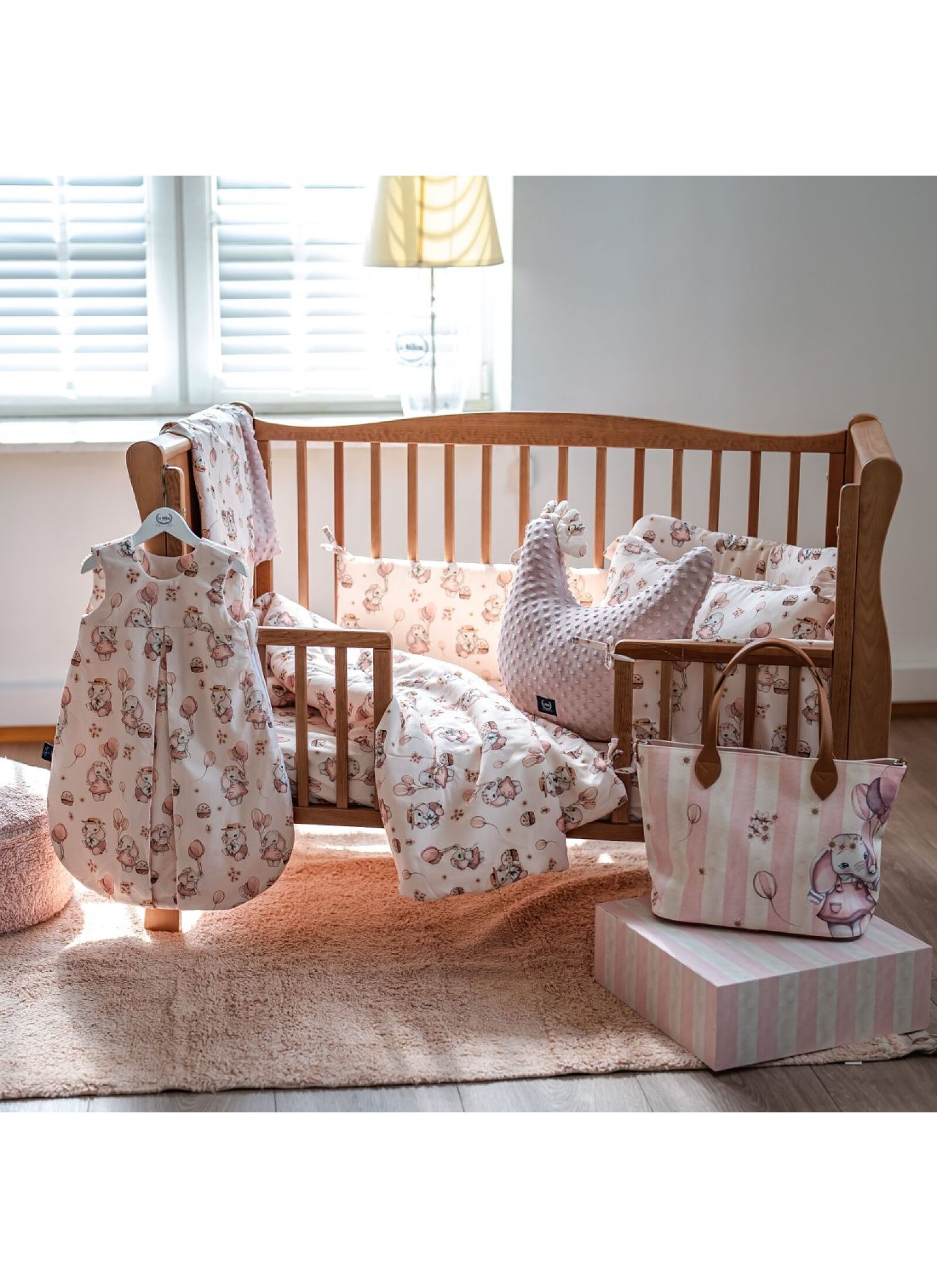 CRIB BLANKET (110X140) ROSSIE SMOKE ROSE