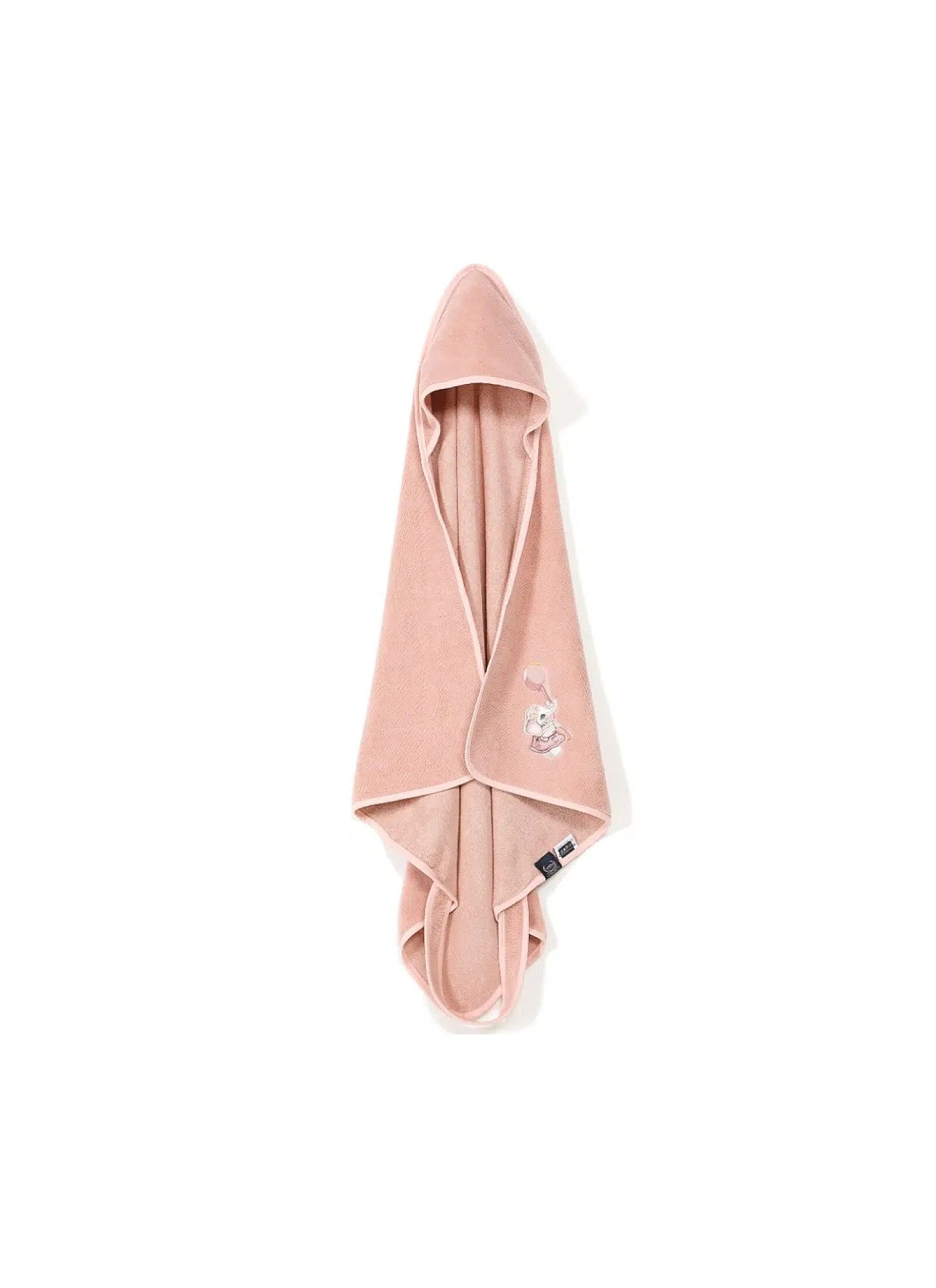 BABY CUDDLE N DRY TOWEL BAMBOO NEWBORN PINK ROSSIE
