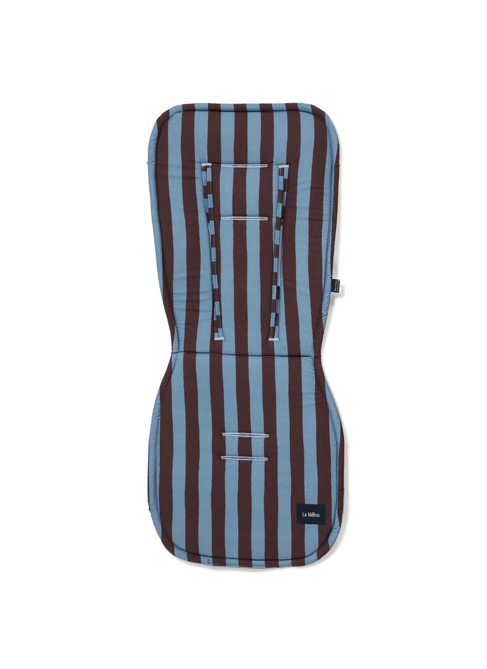 STROLLER PAD STRIPES BLUE MULTI
