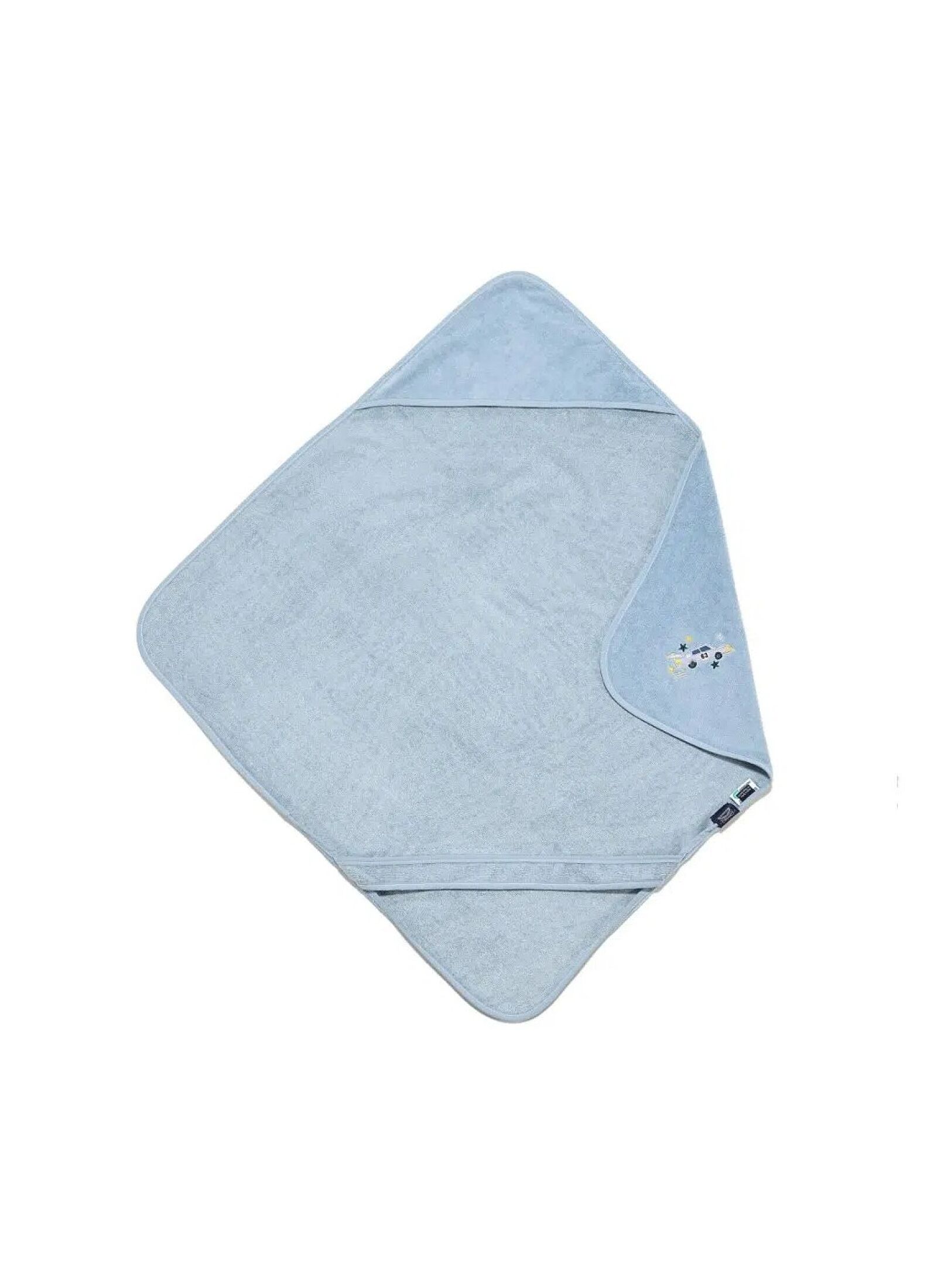 BABY CUDDLE N DRY TOWEL BAMBOO DUSTY BLUE GRAND PRIX