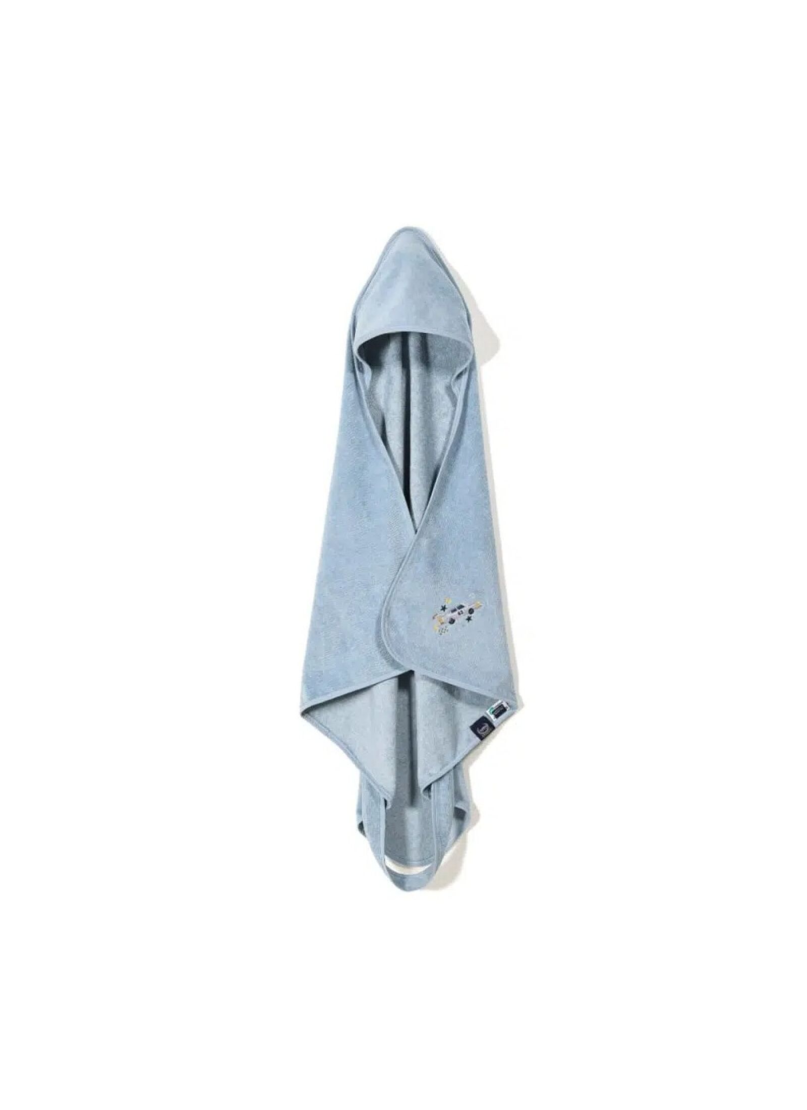 BABY CUDDLE N DRY TOWEL BAMBOO DUSTY BLUE GRAND PRIX