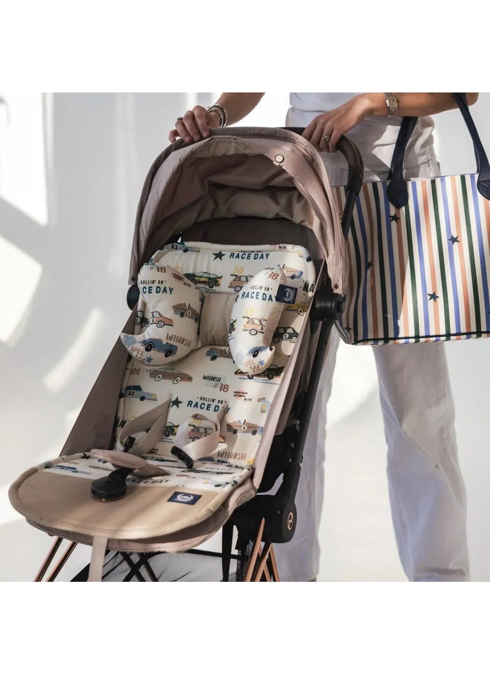 STROLLER PAD BABY BEAR VELVET MOCCA MULTI