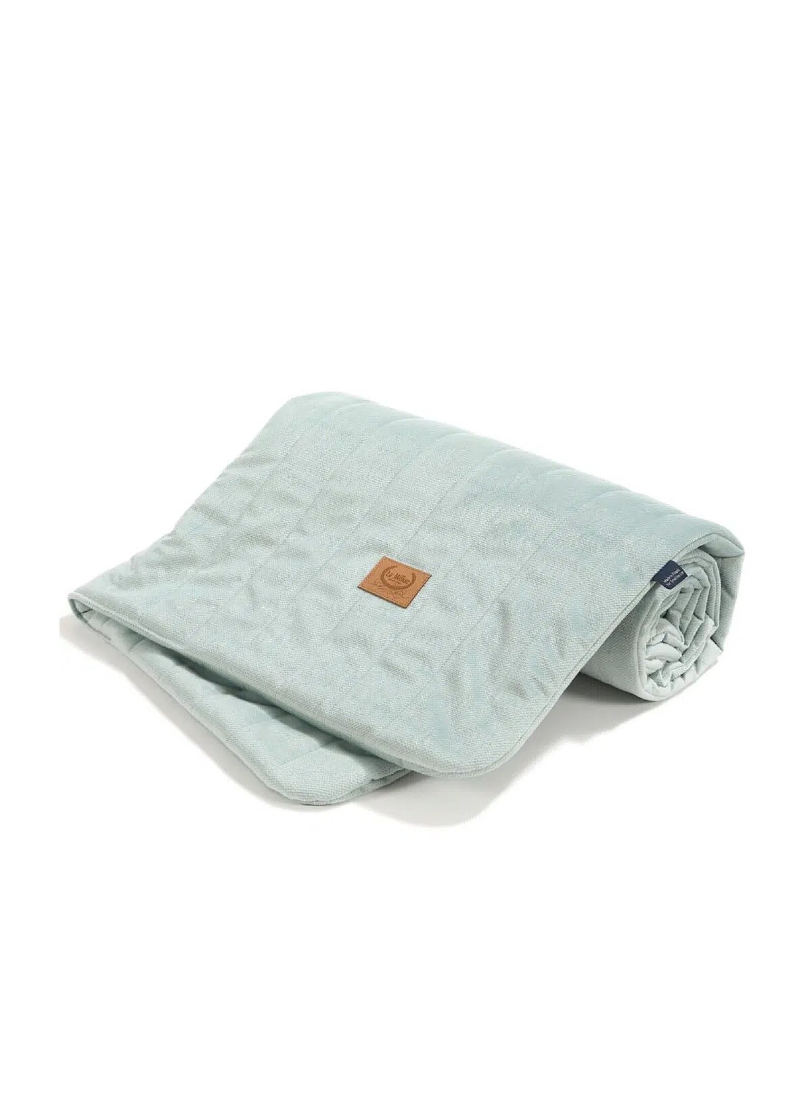 CRIB BLANKET (110X140) VELVET SMOKE MINT