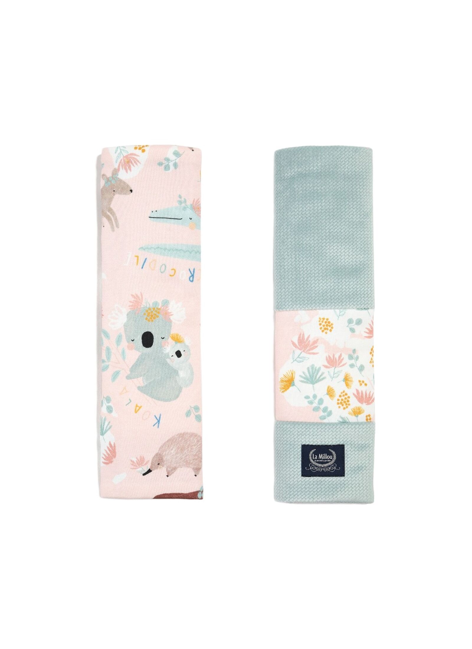 SEAT BELT COVER DUNDEE &AMP; FRIENDS PINK VELVET SMOKE MINT