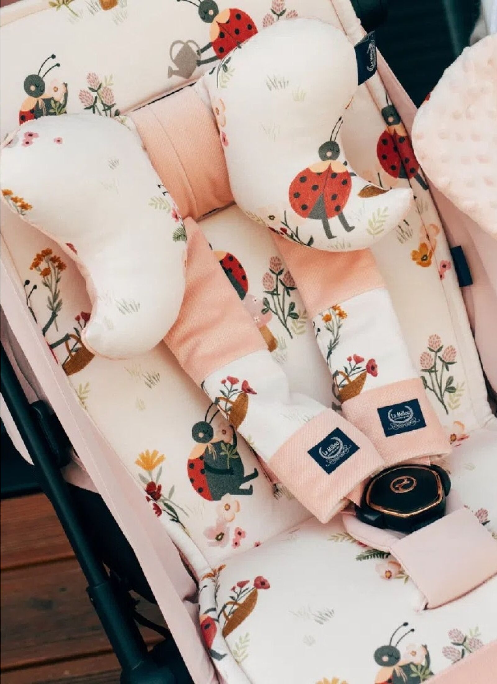 SEAT BELT COVER BAMBILAND VELVET POWDER PINK