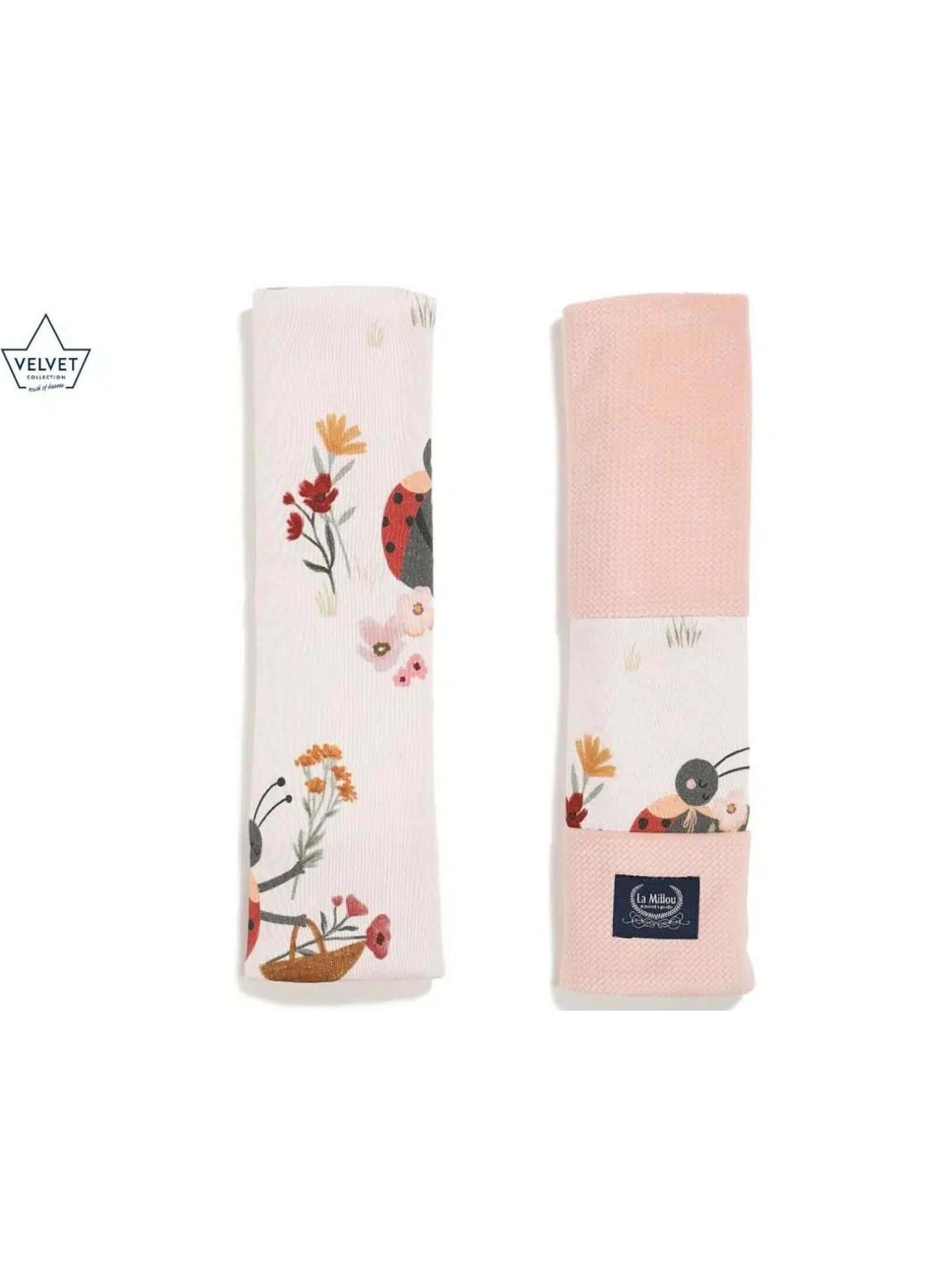 SEAT BELT COVER MIRELLA VELVET POWDER PINK