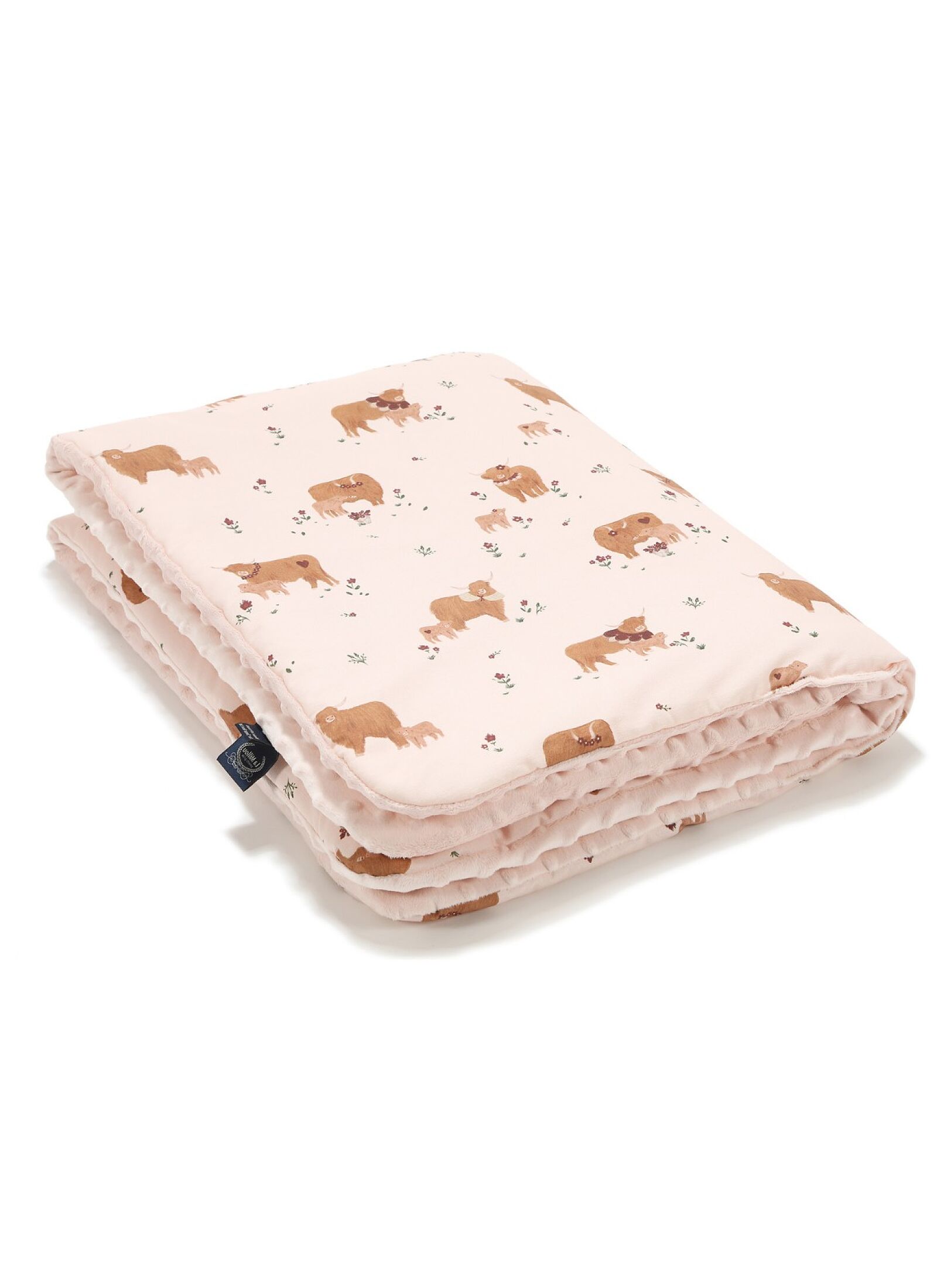 CRIB BLANKET (110X140) MOO MEADOW POWDER PINK