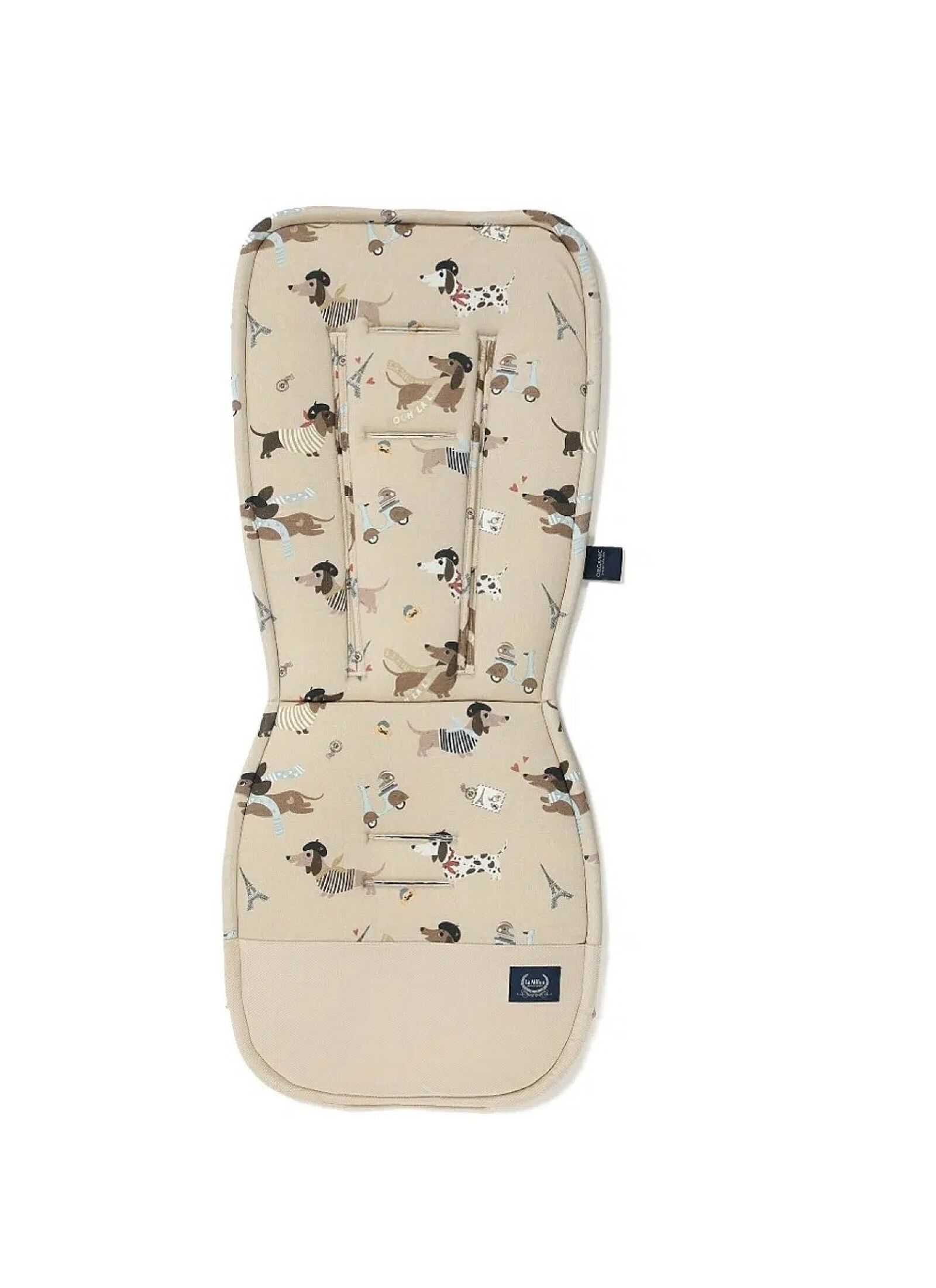 STROLLER PAD PIERRE THE DOG VELVET SAND MULTI
