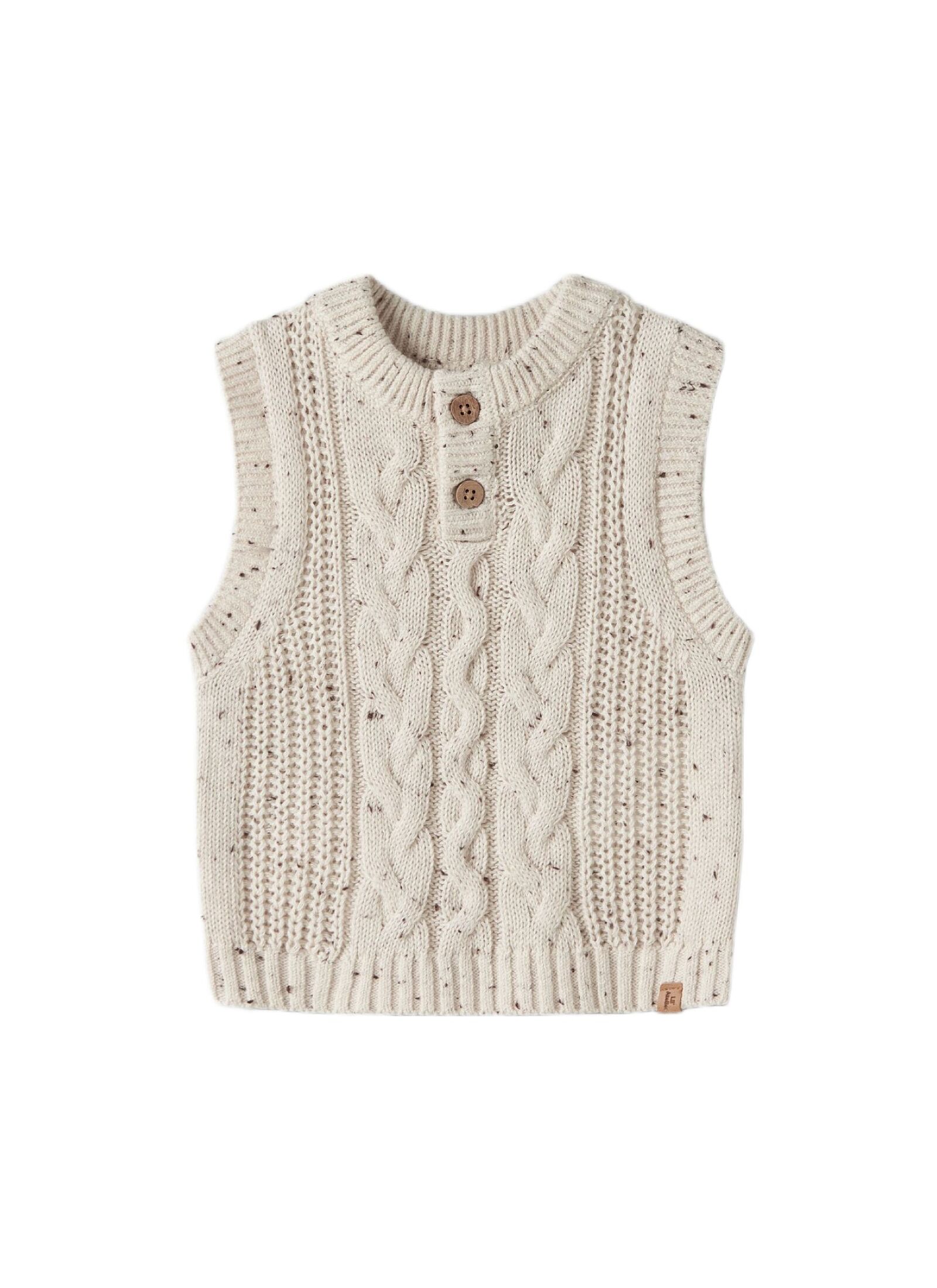 CABLE KNITTED VEST TURTLEDOVE