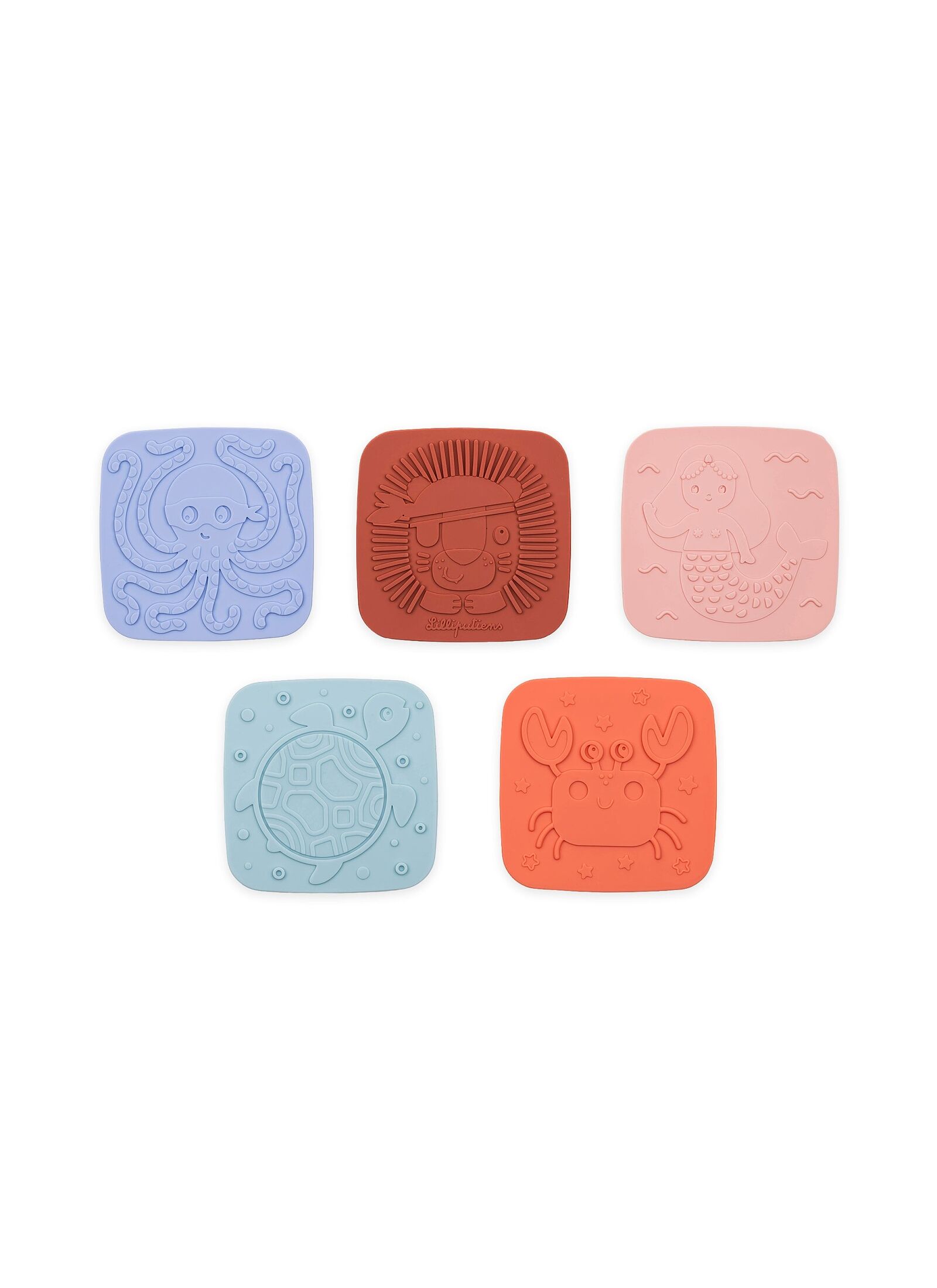 BATH TOY WITH 5 SILICONE MATS