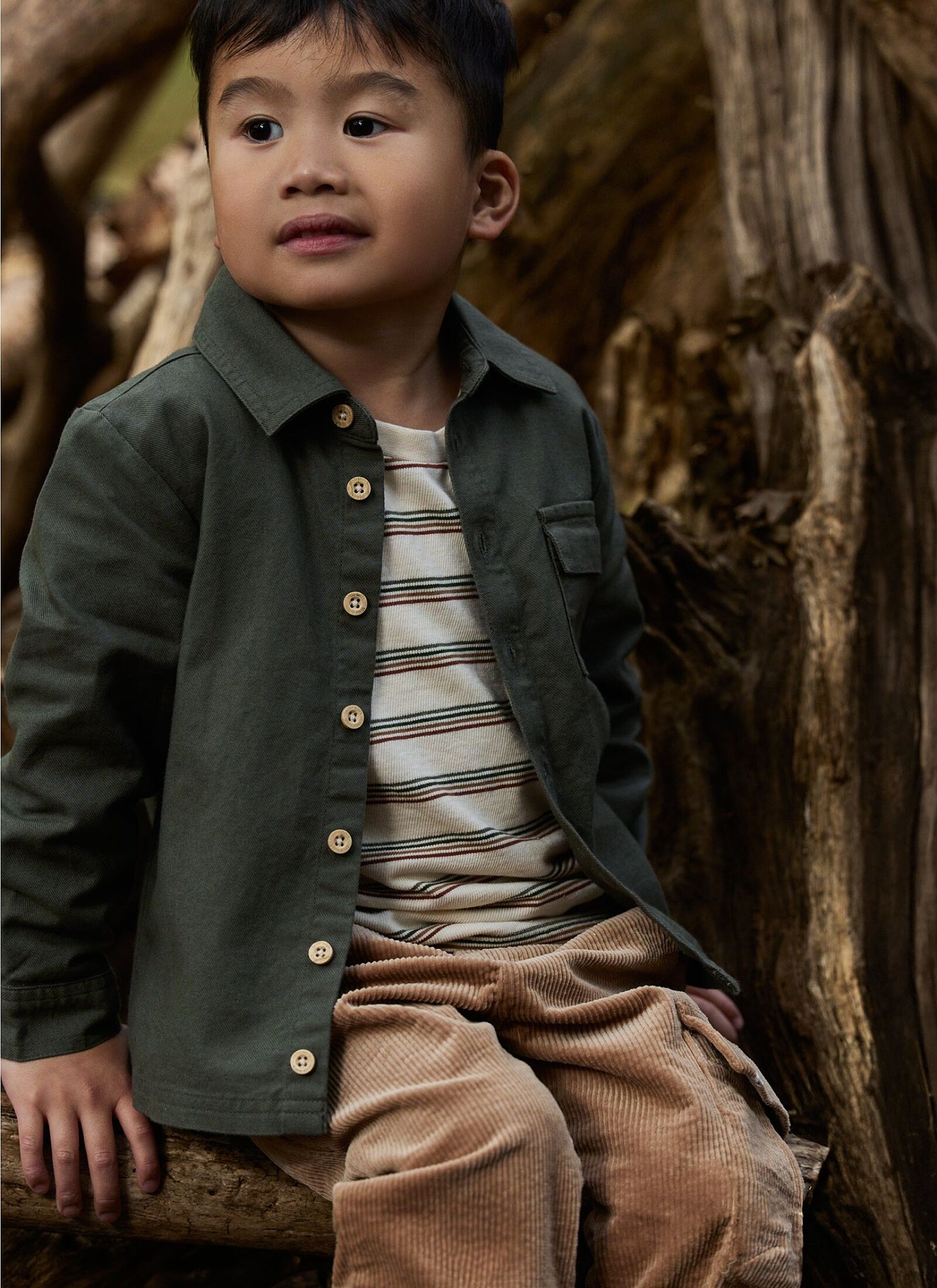 ORGANIC COTTON SHIRT DEEP OLIVE