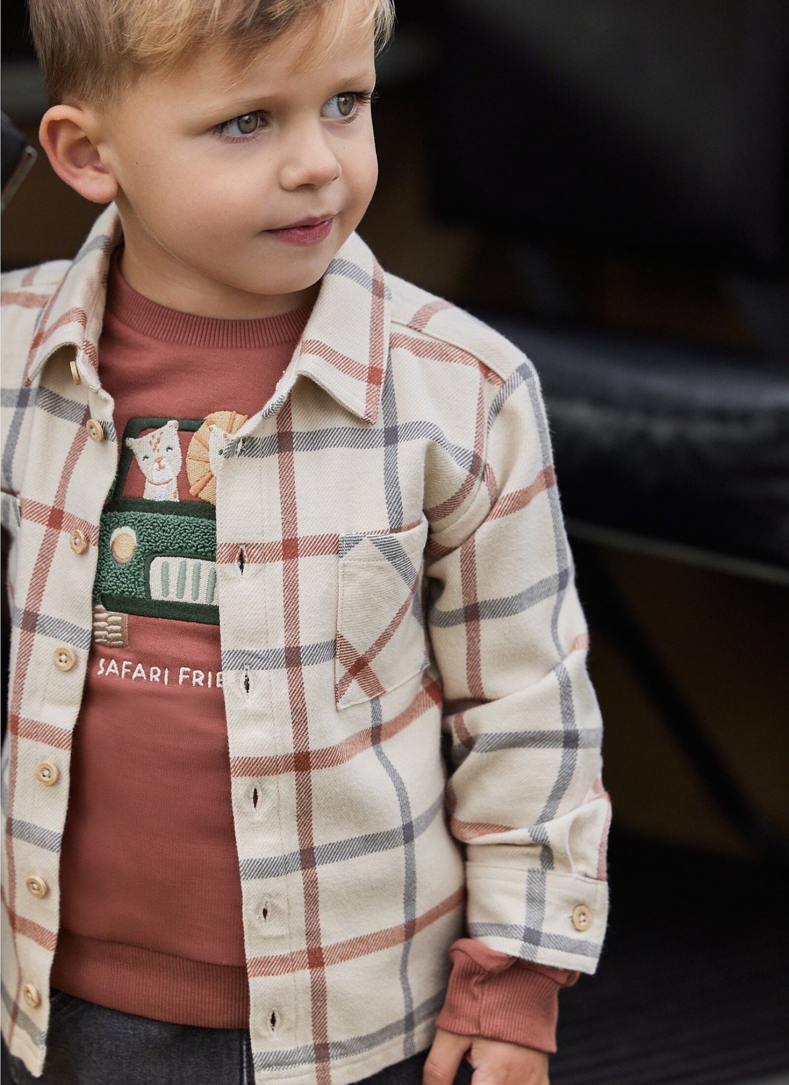 ORGANIC COTTON SHIRT SAFARI CHECK