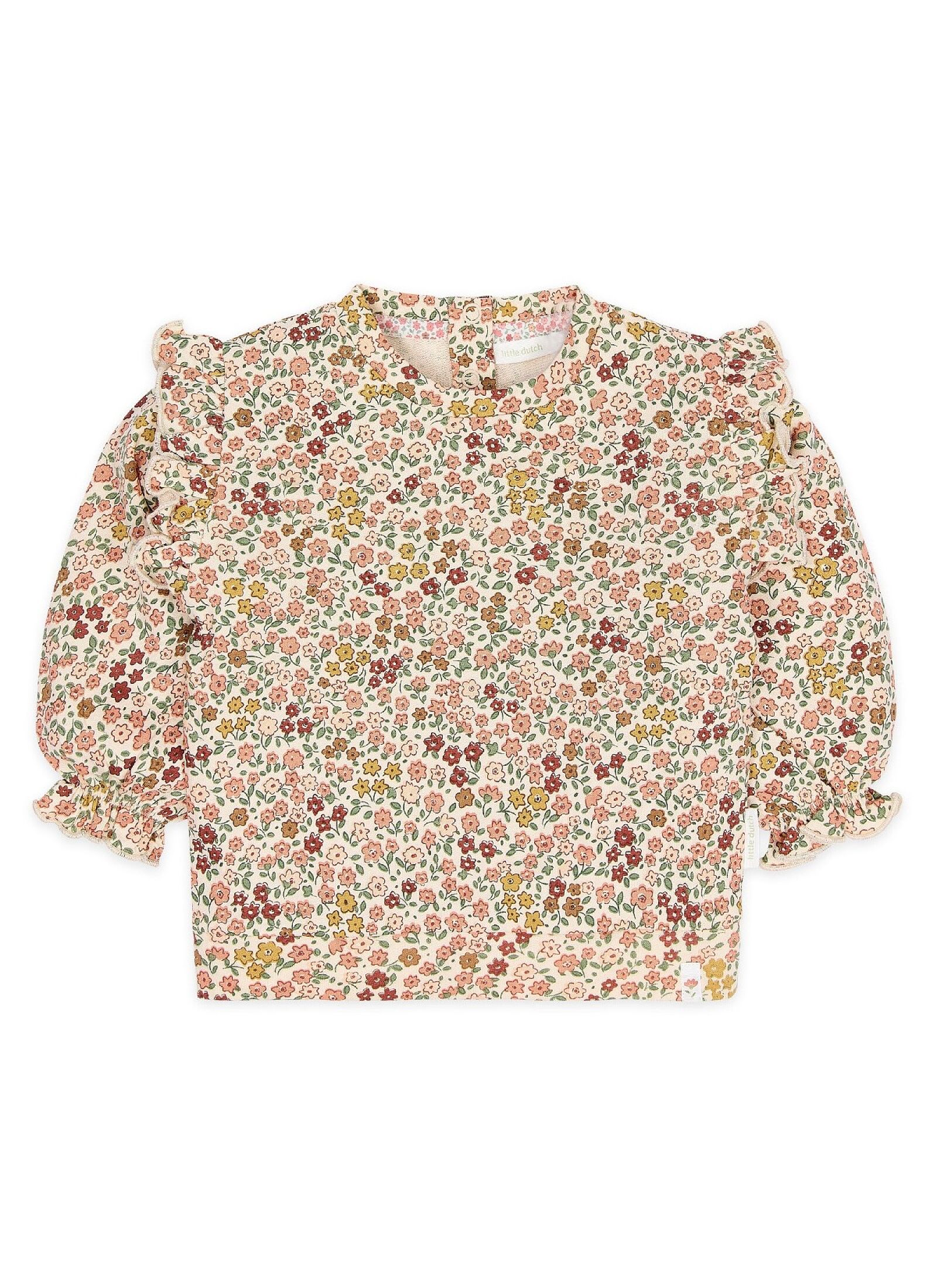ORGANIC COTTON SWEATSHIRT SAFARI FLOWERS