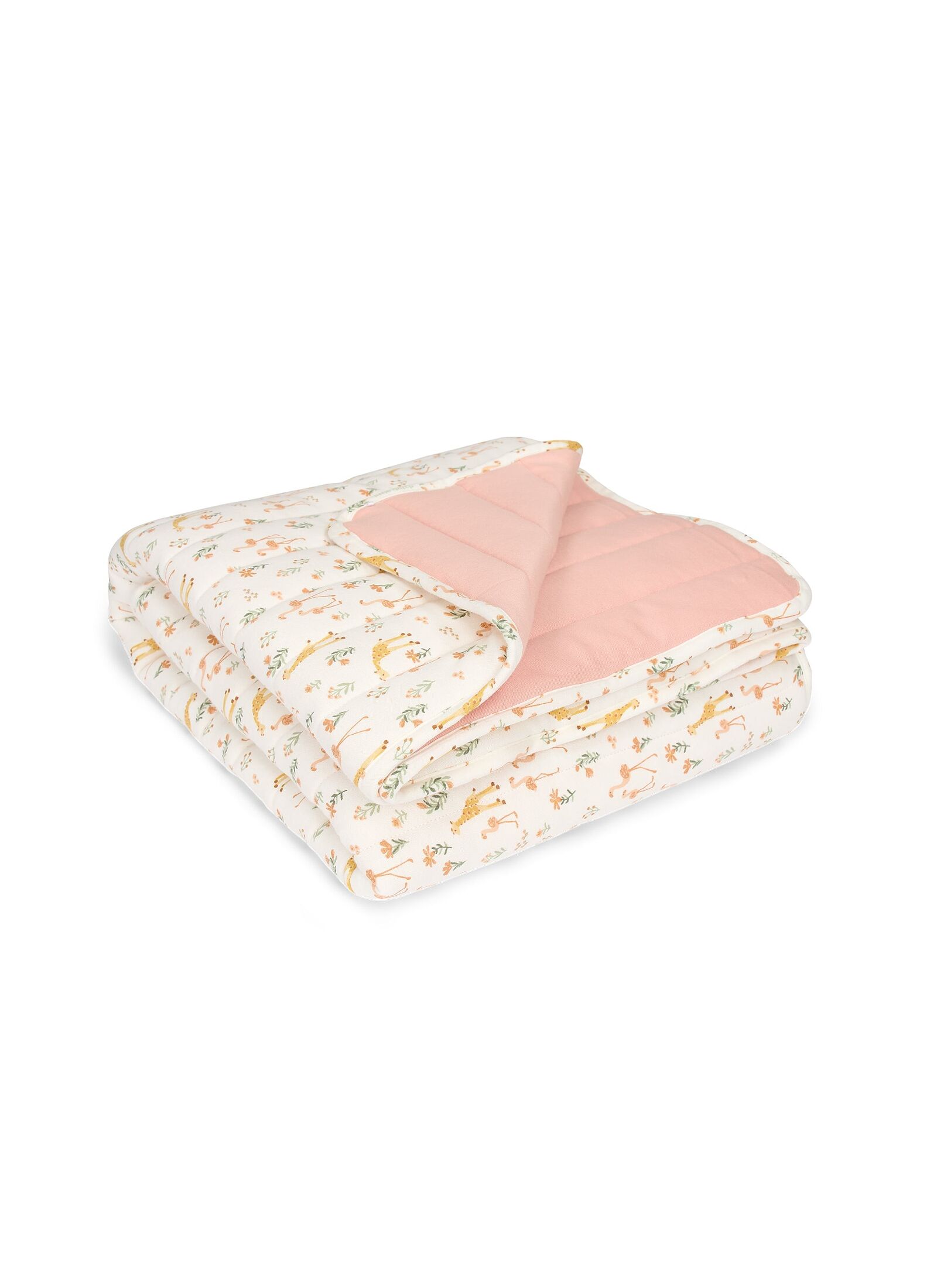 QUILTED  CRADLE BLANKET (70X100) BLOOMING SAFARI